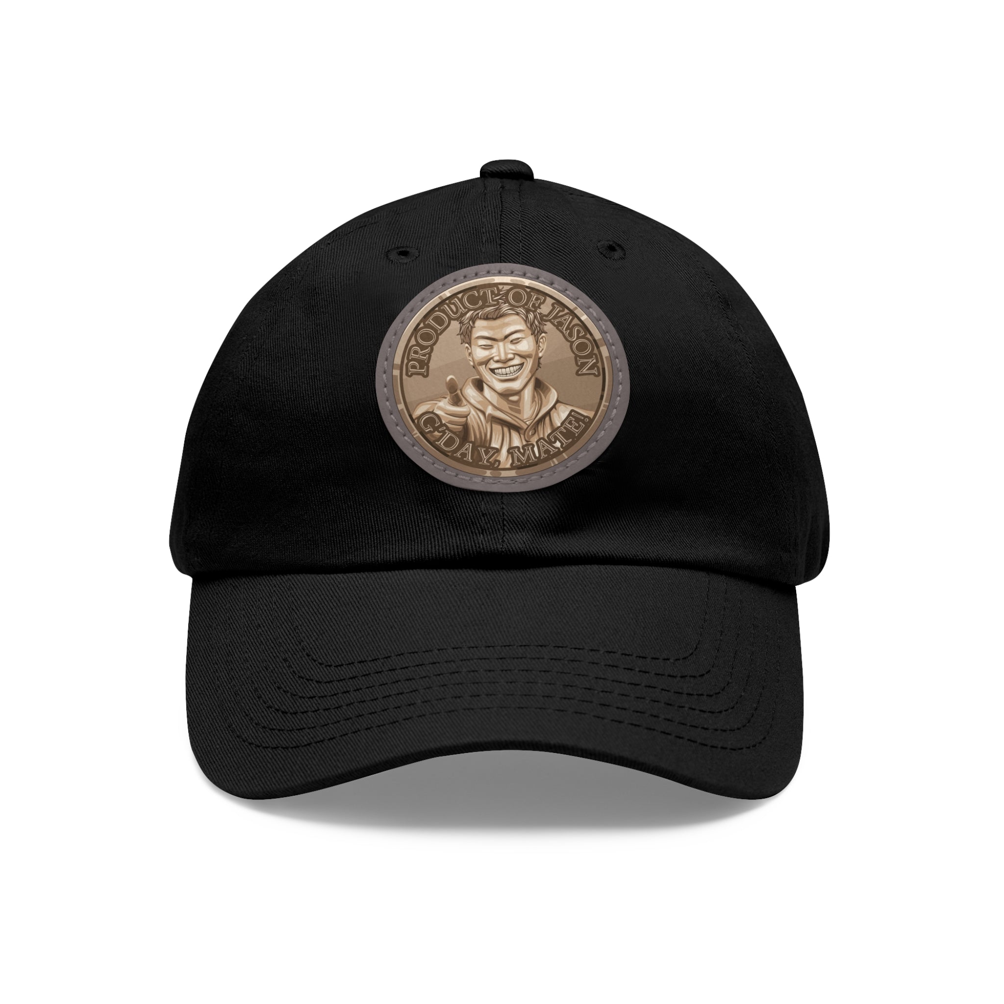Bronze Spirit Coin Leather Patch Hat of He Who Fights With Monsters Jason Asano Bronze Coin Hat G'day Mate Product of Jason Ha ts