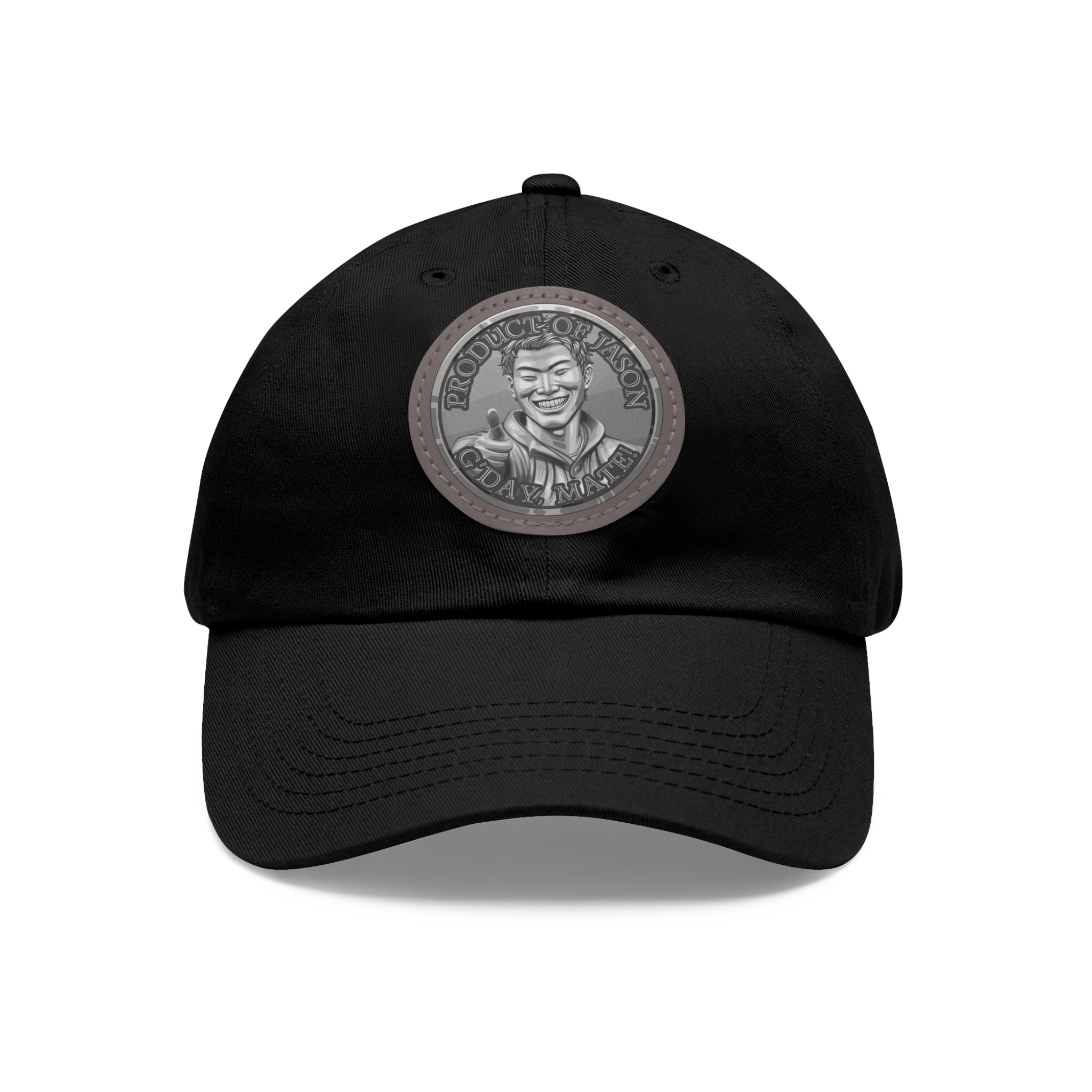 Silver Spirit Coin Leather Patch Hat of He Who Fights With Monsters Jason Asano Silver Coin Hat G'day Mate Product of Jason Ha ts