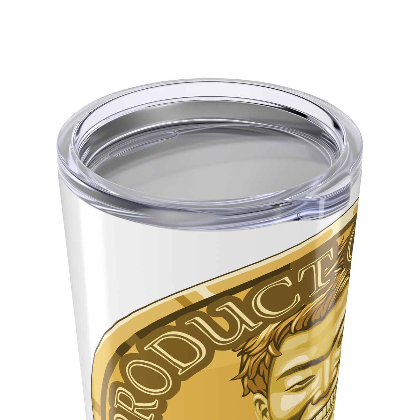 Gold Spirit Coin Tumbler 20oz of He Who Fights With Monsters Jason Asano Gold Coin Tumbler G'day Mate Product of Jason Tumbler