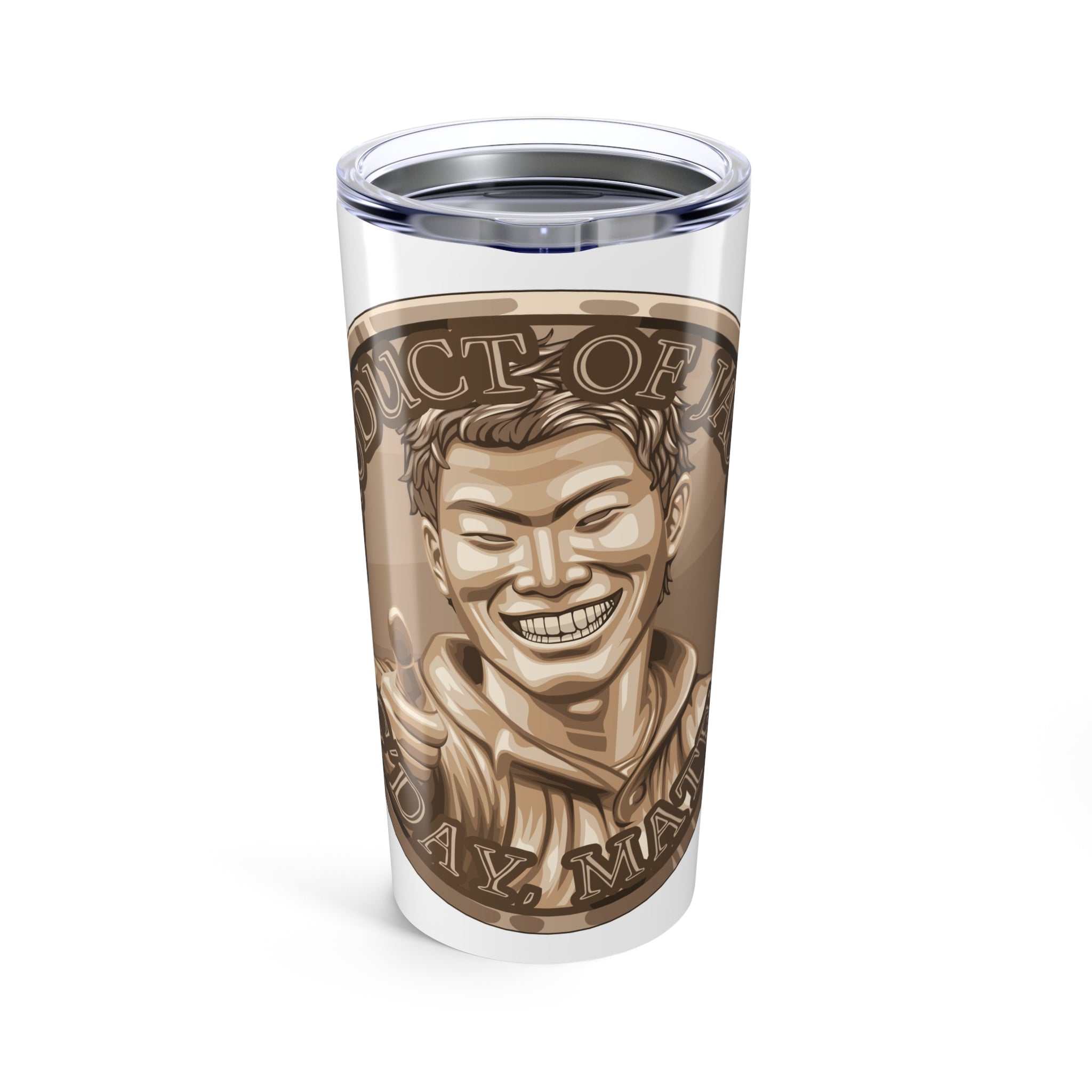 Bronze Spirit Coin Tumbler 20oz of He Who Fights With Monsters Jason Asano Bronze Coin Tumbler G'day Mate Product of Jason Tumbler