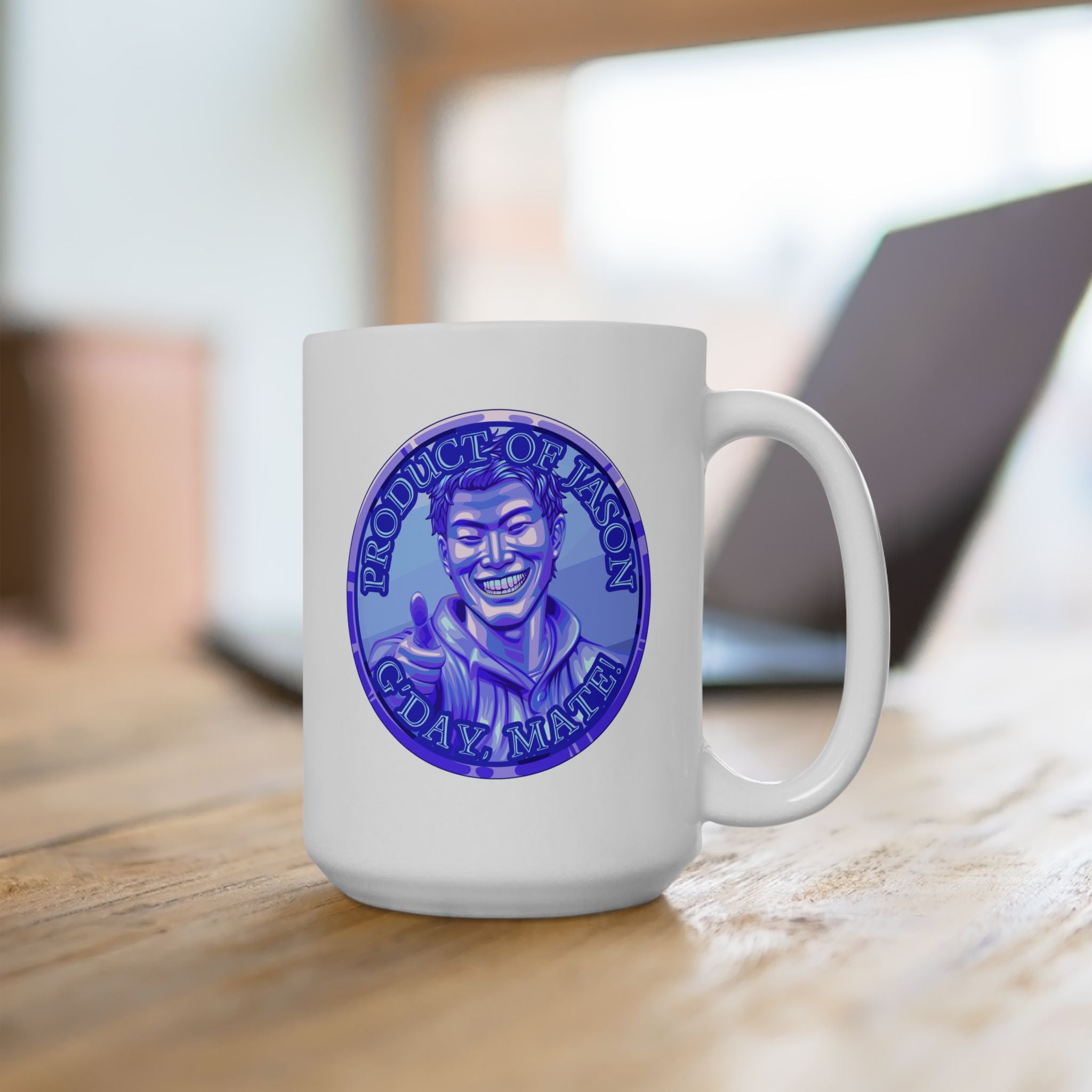 Diamond Spirit Coin 15 oz Coffee Mug of He Who Fights With Monsters Jason Asano Iron Coin Coffee Mug G'day Mate Product of Jason Coffee Mug