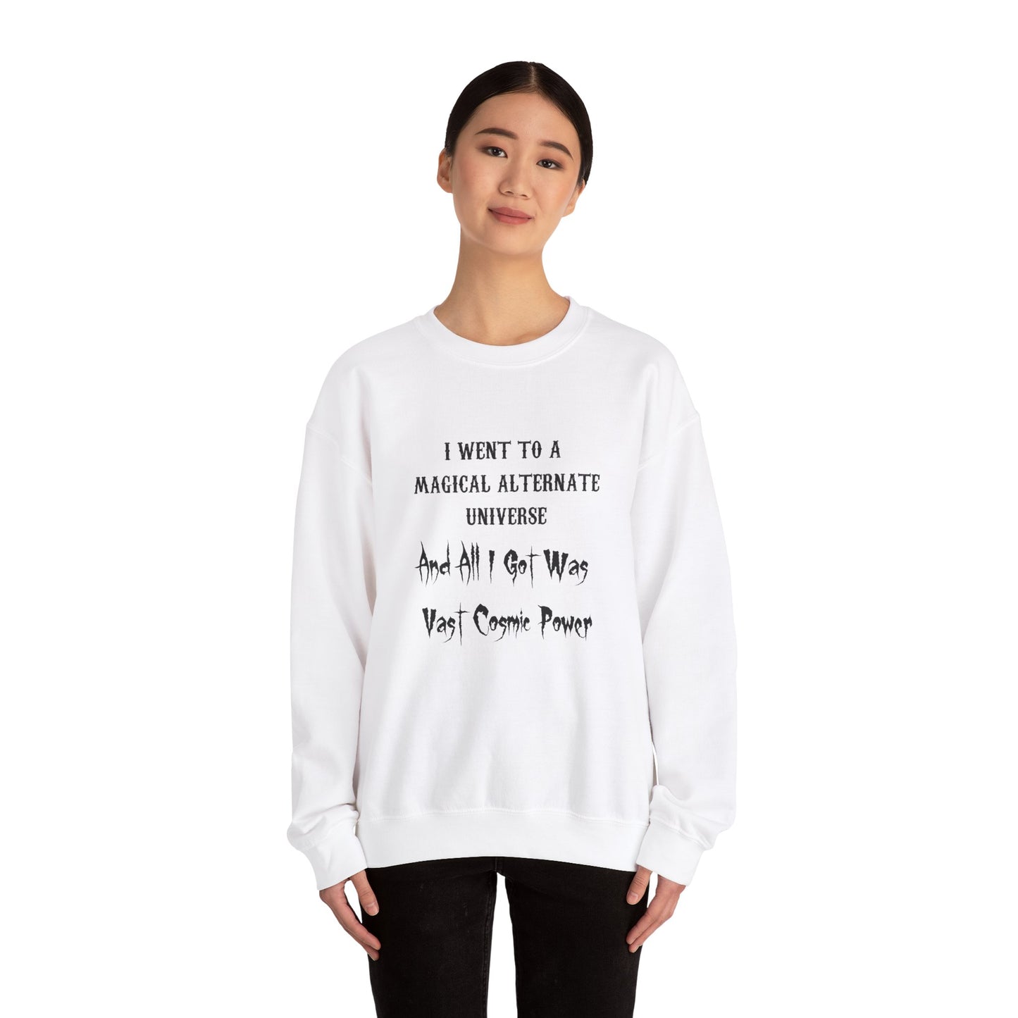 HWFWM Magical Alternate Universe Crewneck Sweatshirt - Vast Cosmic Power Design