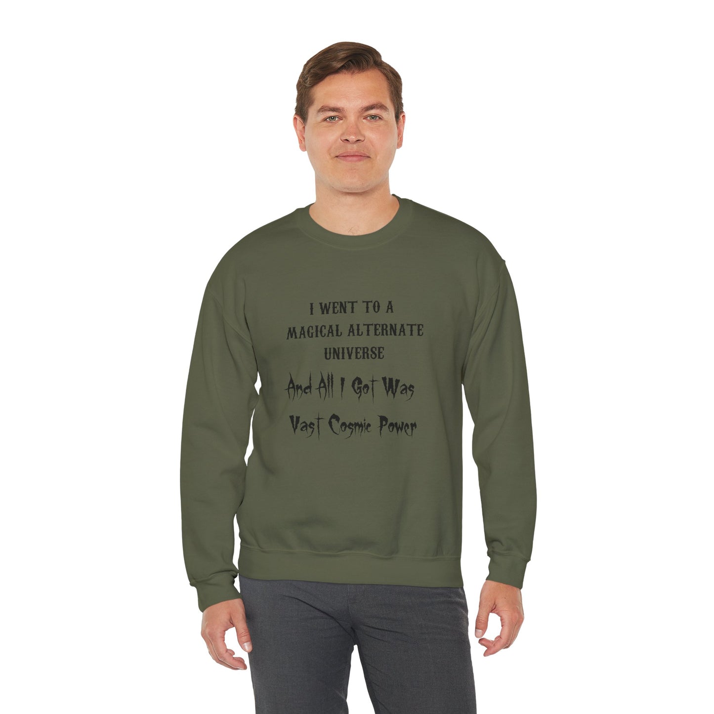 HWFWM Magical Alternate Universe Crewneck Sweatshirt - Vast Cosmic Power Design