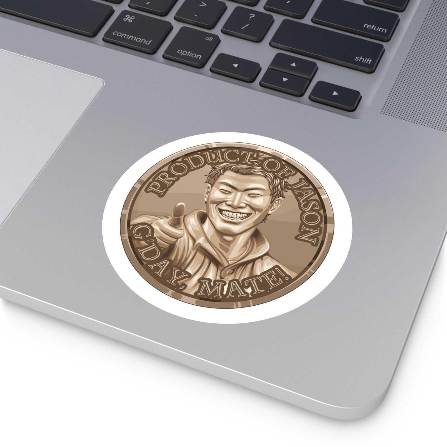 (Indoor/Outdoor) Product of Jason, G'day Mate Bronze Rank Spirit Coin Sticker HWFWM Fan Merch Fan Designed Spirit Coin Stickere He Who Fights with Monsters