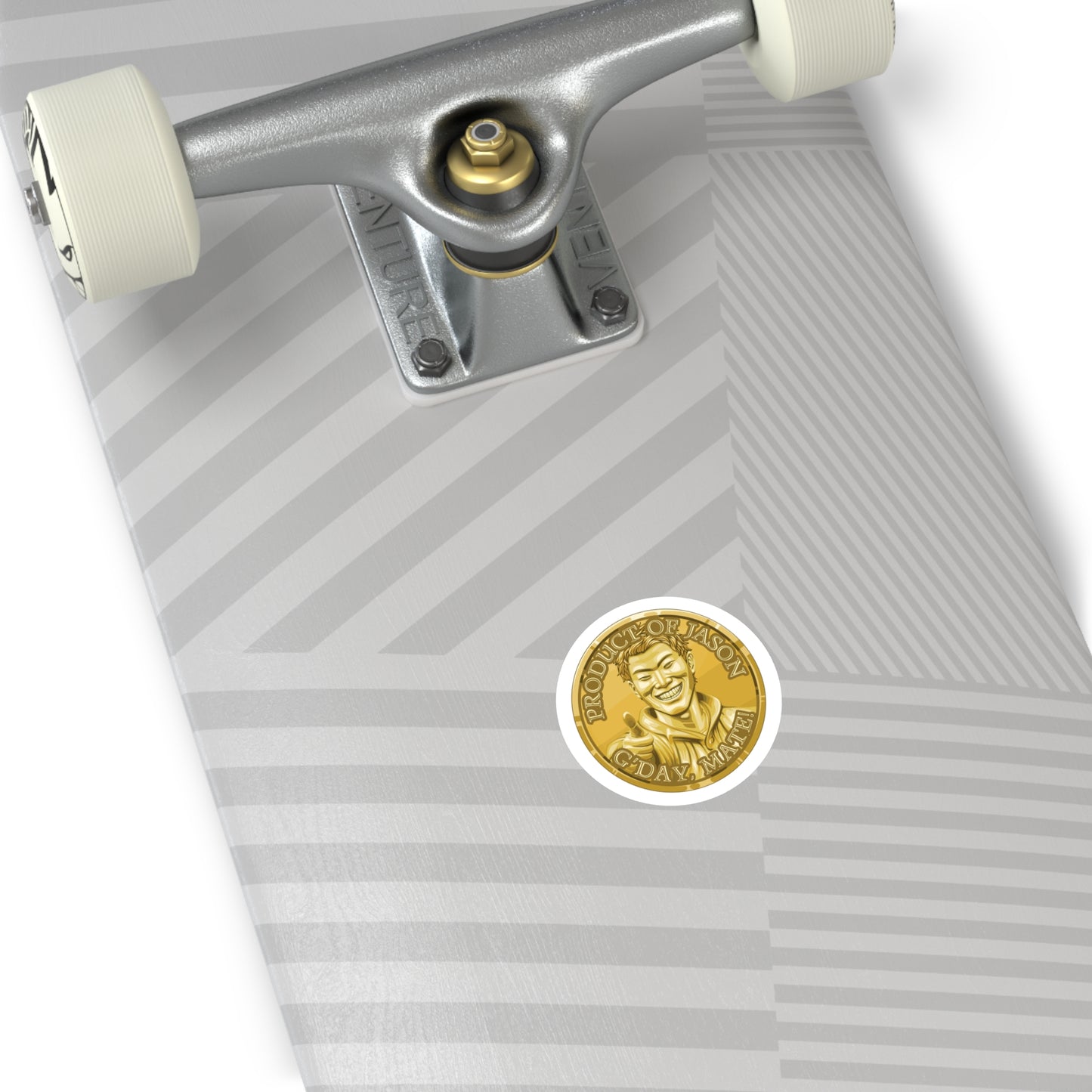(Indoor/Outdoor) Product of Jason, G'day Mate Gold Rank Spirit Coin Sticker HWFWM Fan Merch Fan Designed Spirit Coin Stickere He Who Fights with Monsters