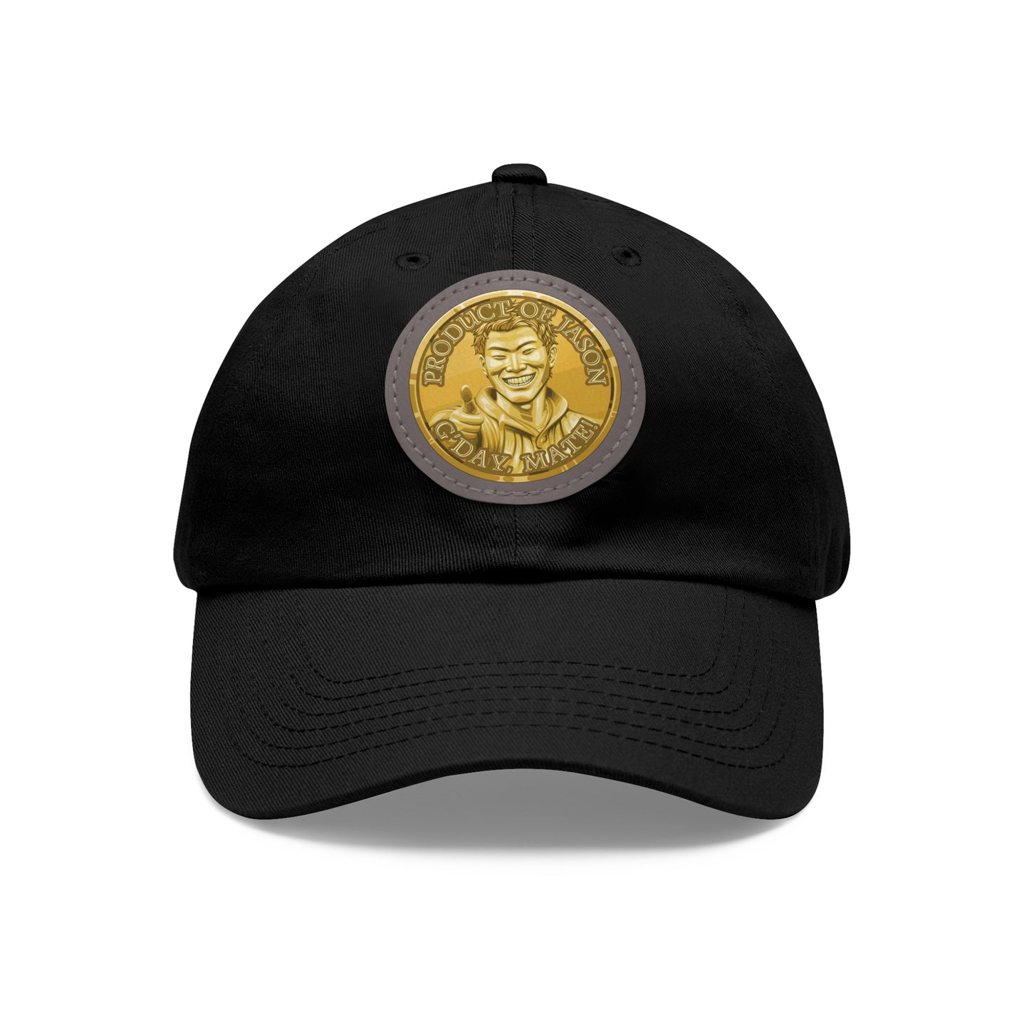 Gold Spirit Coin Leather Patch Hat of He Who Fights With Monsters Jason Asano Gold Coin Hat G'day Mate Product of Jason Ha ts