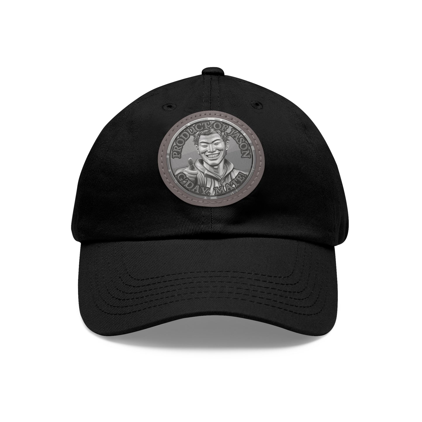 Silver Spirit Coin Leather Patch Hat of He Who Fights With Monsters Jason Asano Silver Coin Hat G'day Mate Product of Jason Ha ts