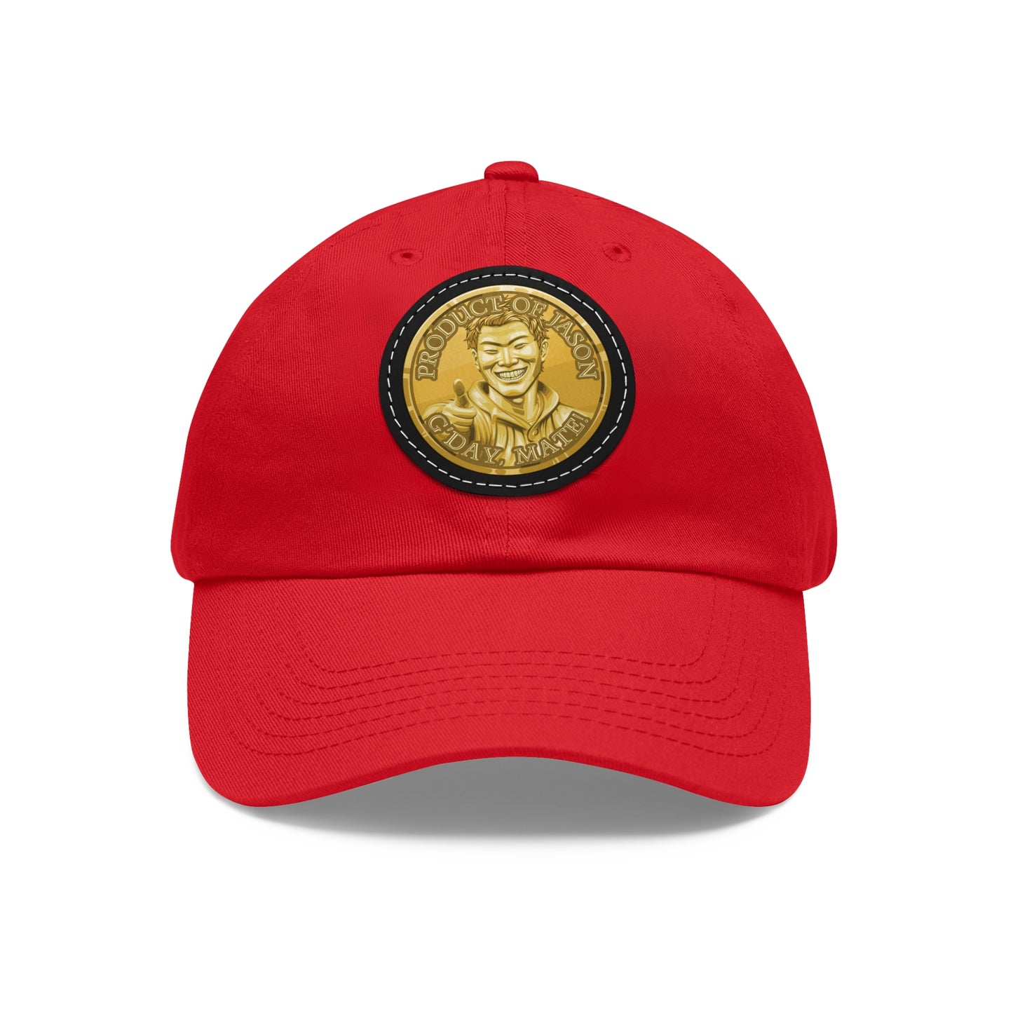 Gold Spirit Coin Leather Patch Hat of He Who Fights With Monsters Jason Asano Gold Coin Hat G'day Mate Product of Jason Ha ts