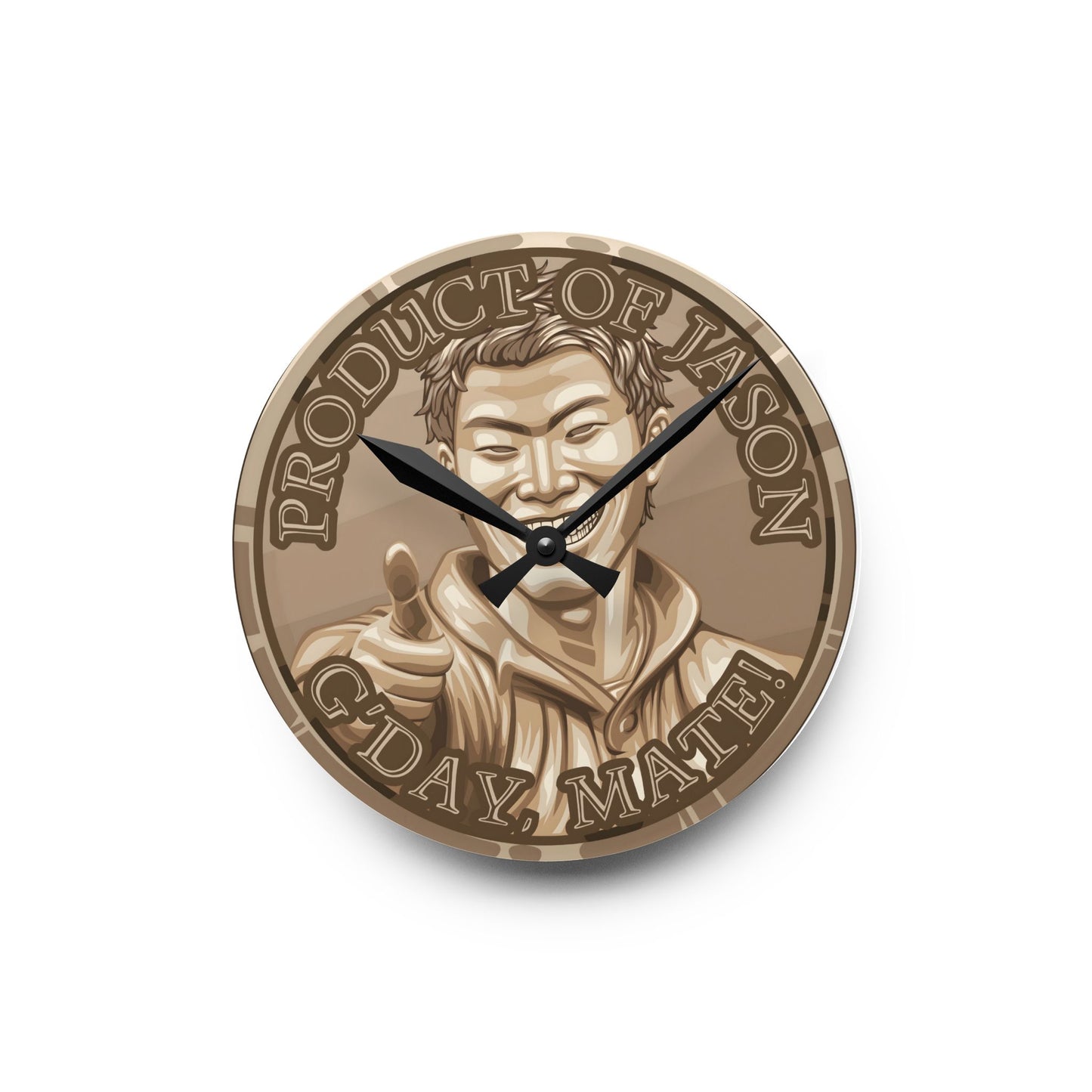 Bronze Spirit Coin Product of Jason Asano G'Day Mate Acrylic Wall Clock