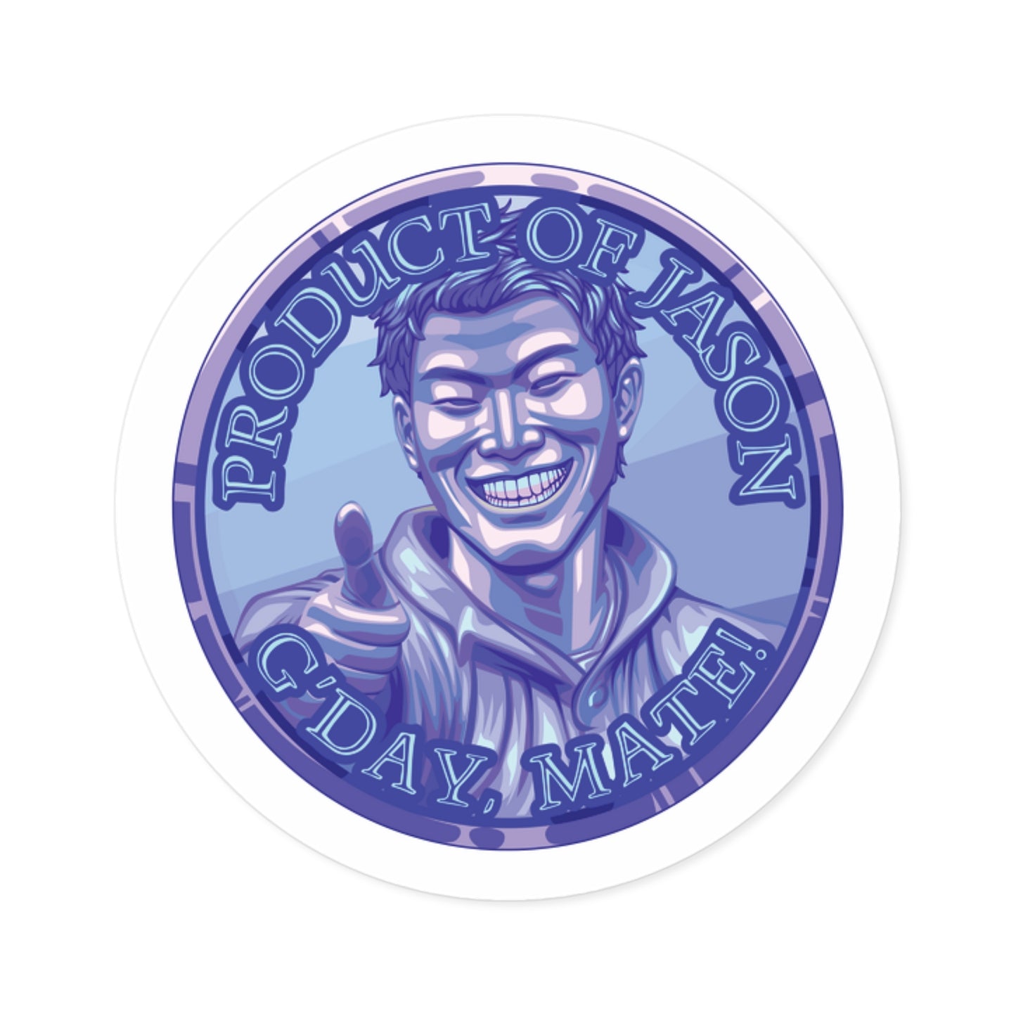 (Indoor/Outdoor) Product of Jason, G'day Mate Diamond Rank Spirit Coin Sticker HWFWM Fan Merch Fan Designed Spirit Coin Stickere He Who Fights with Monsters