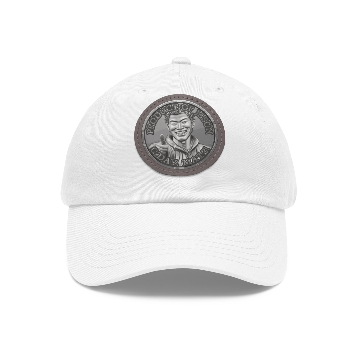 Silver Spirit Coin Leather Patch Hat of He Who Fights With Monsters Jason Asano Silver Coin Hat G'day Mate Product of Jason Ha ts