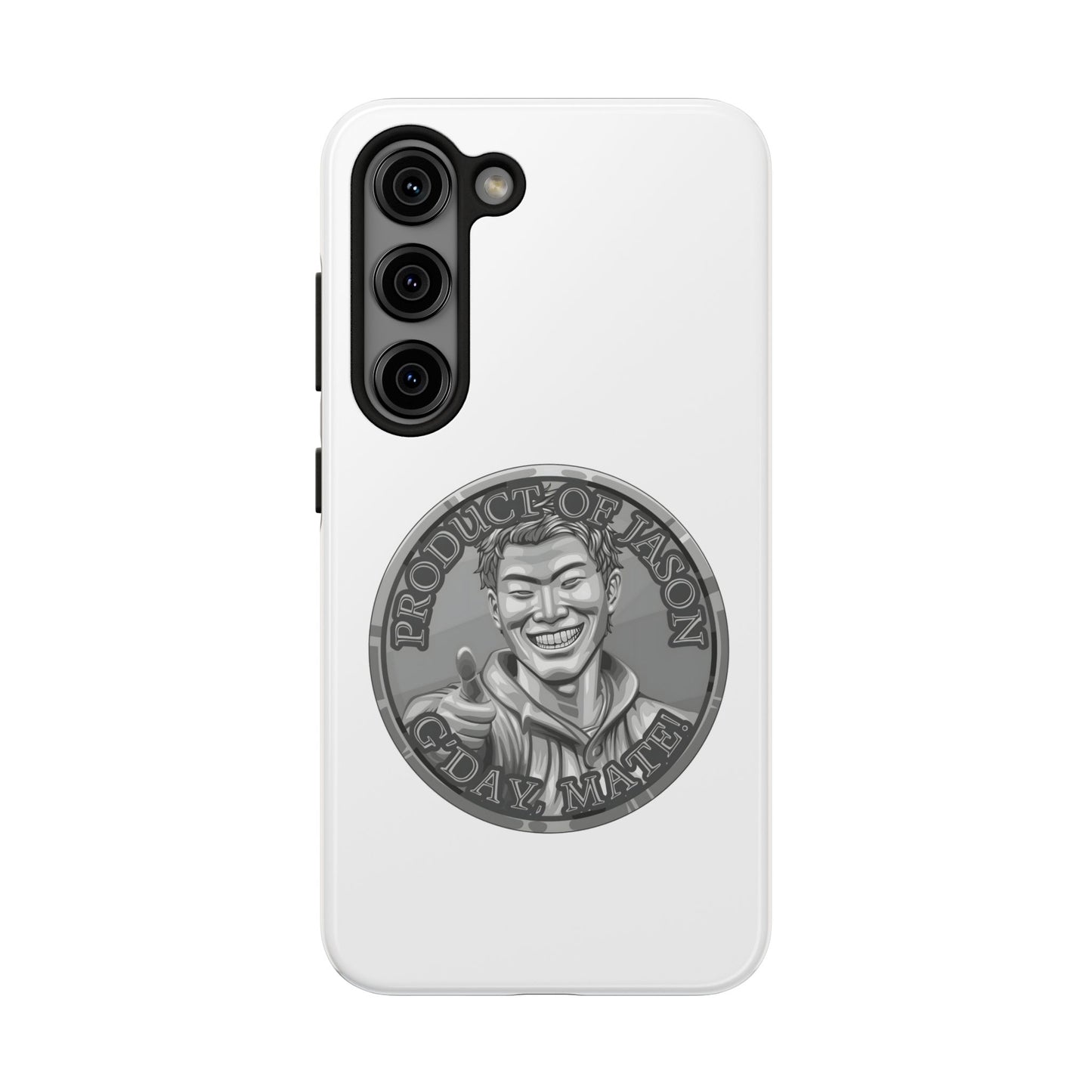 iPhone and Samsung Silver Spirit Coin Tough Phone Case - Durable Protection
