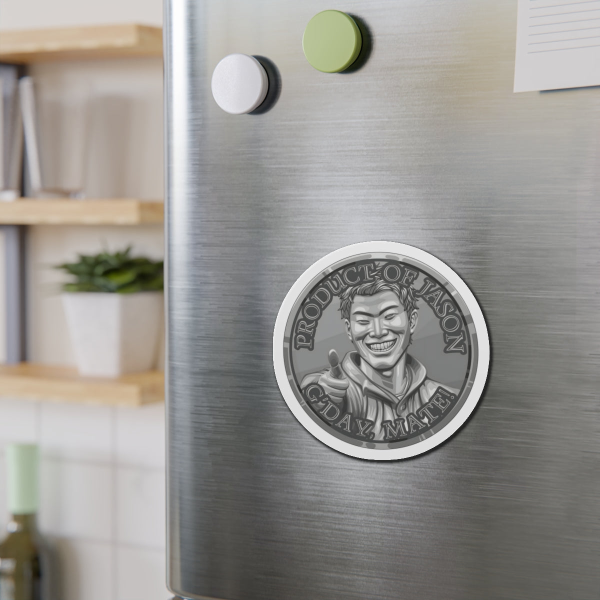 Silver Spirit Coin Magnet of He Who Fights With Monsters Jason Asano Silver Magnet G'day Mate Product of Jason Magnet Silver Ranker Magnet