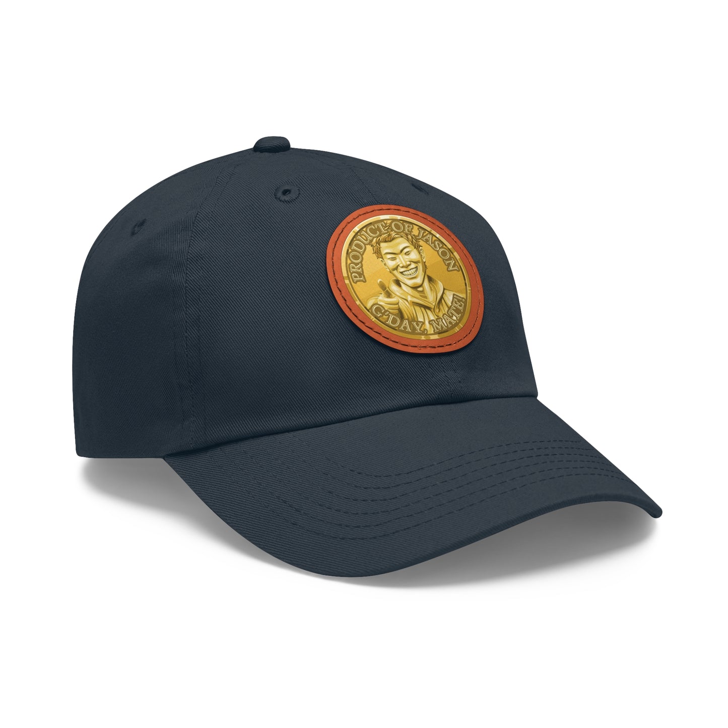 Gold Spirit Coin Leather Patch Hat of He Who Fights With Monsters Jason Asano Gold Coin Hat G'day Mate Product of Jason Ha ts