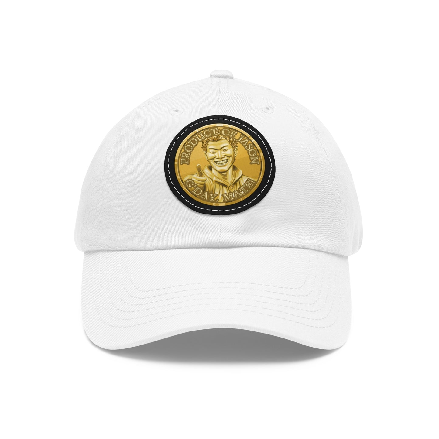 Gold Spirit Coin Leather Patch Hat of He Who Fights With Monsters Jason Asano Gold Coin Hat G'day Mate Product of Jason Ha ts