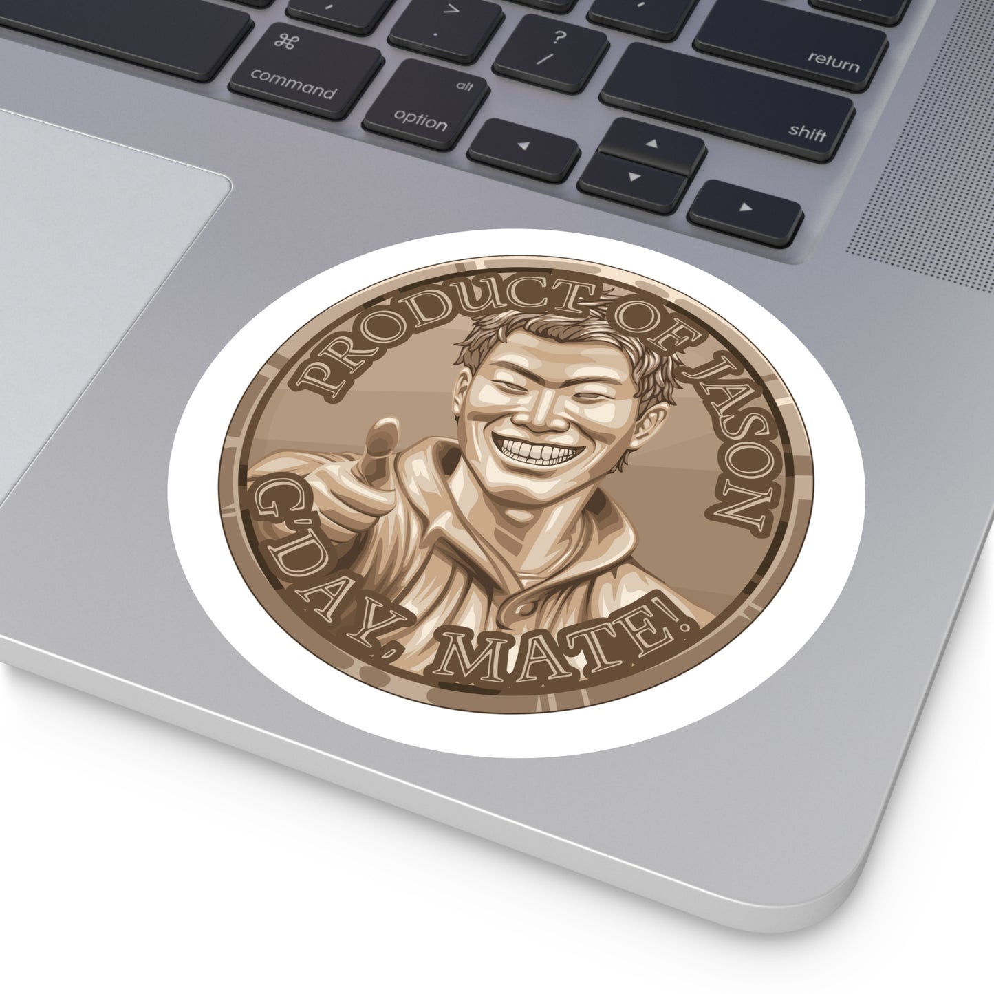 (Indoor/Outdoor) Product of Jason, G'day Mate Bronze Rank Spirit Coin Sticker HWFWM Fan Merch Fan Designed Spirit Coin Stickere He Who Fights with Monsters