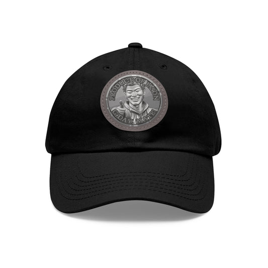 Silver Spirit Coin Leather Patch Hat of He Who Fights With Monsters Jason Asano Silver Coin Hat G'day Mate Product of Jason Ha ts