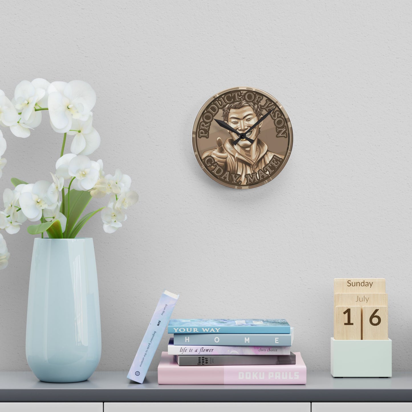 Bronze Spirit Coin Product of Jason Asano G'Day Mate Acrylic Wall Clock