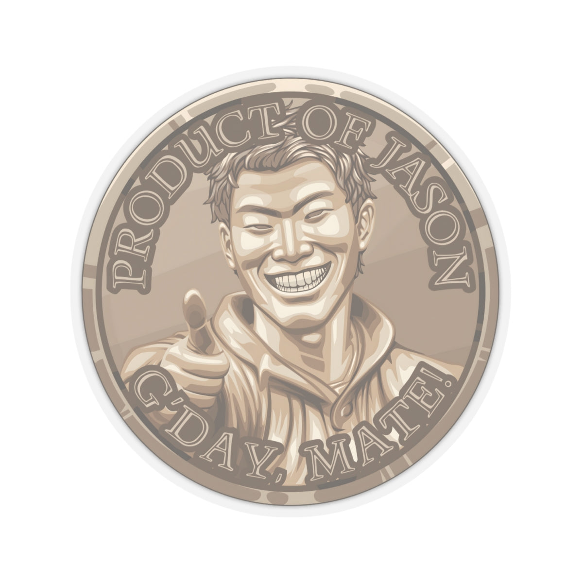 (Indoor) Bronze Spirit Coin Sticker of He Who Fights With Monsters Jason Asano Bronze Coin Sticker G'day Mate Product of Jason Sticker Bronze Rank