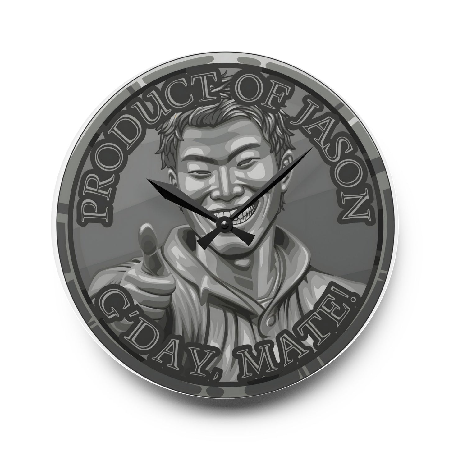 Iron Spirit Coin Product of Jason Asano G'Day Mate Acrylic Wall Clock