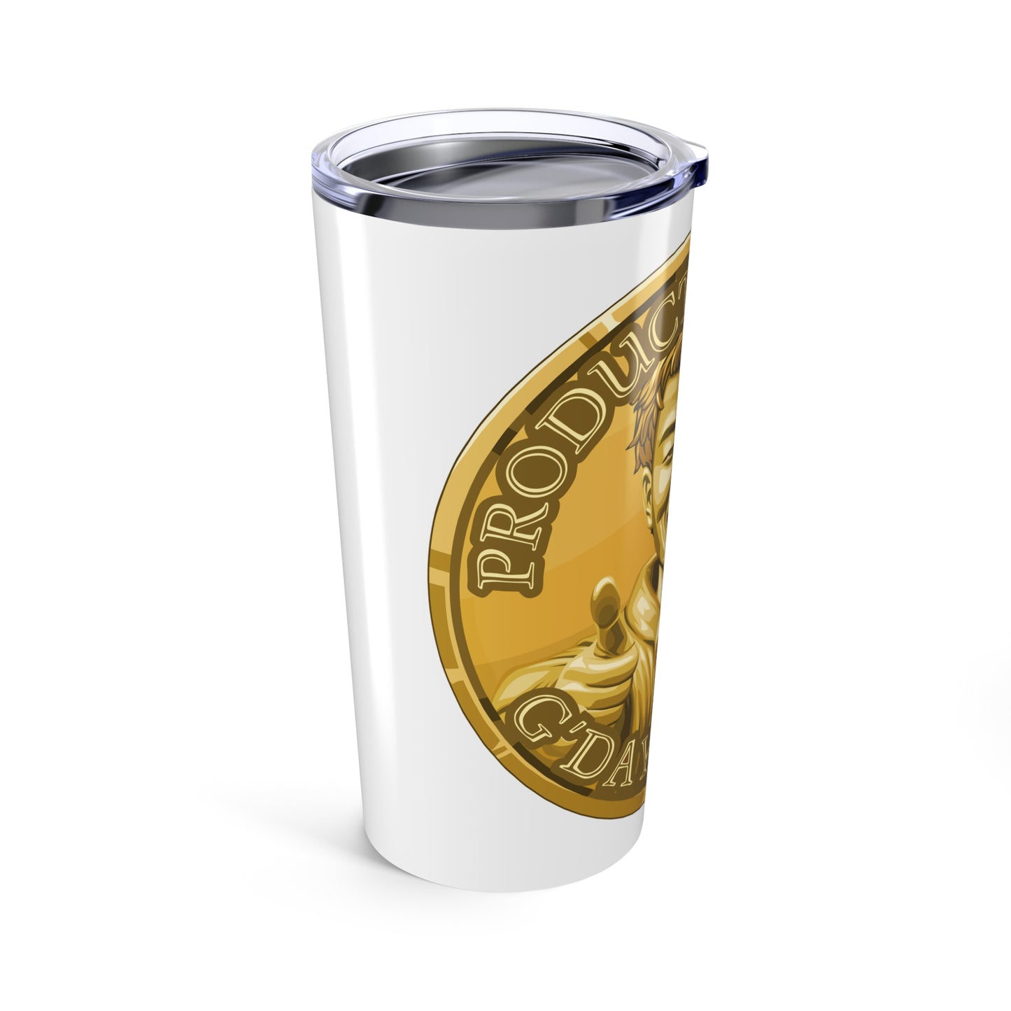 Gold Spirit Coin Tumbler 20oz of He Who Fights With Monsters Jason Asano Gold Coin Tumbler G'day Mate Product of Jason Tumbler