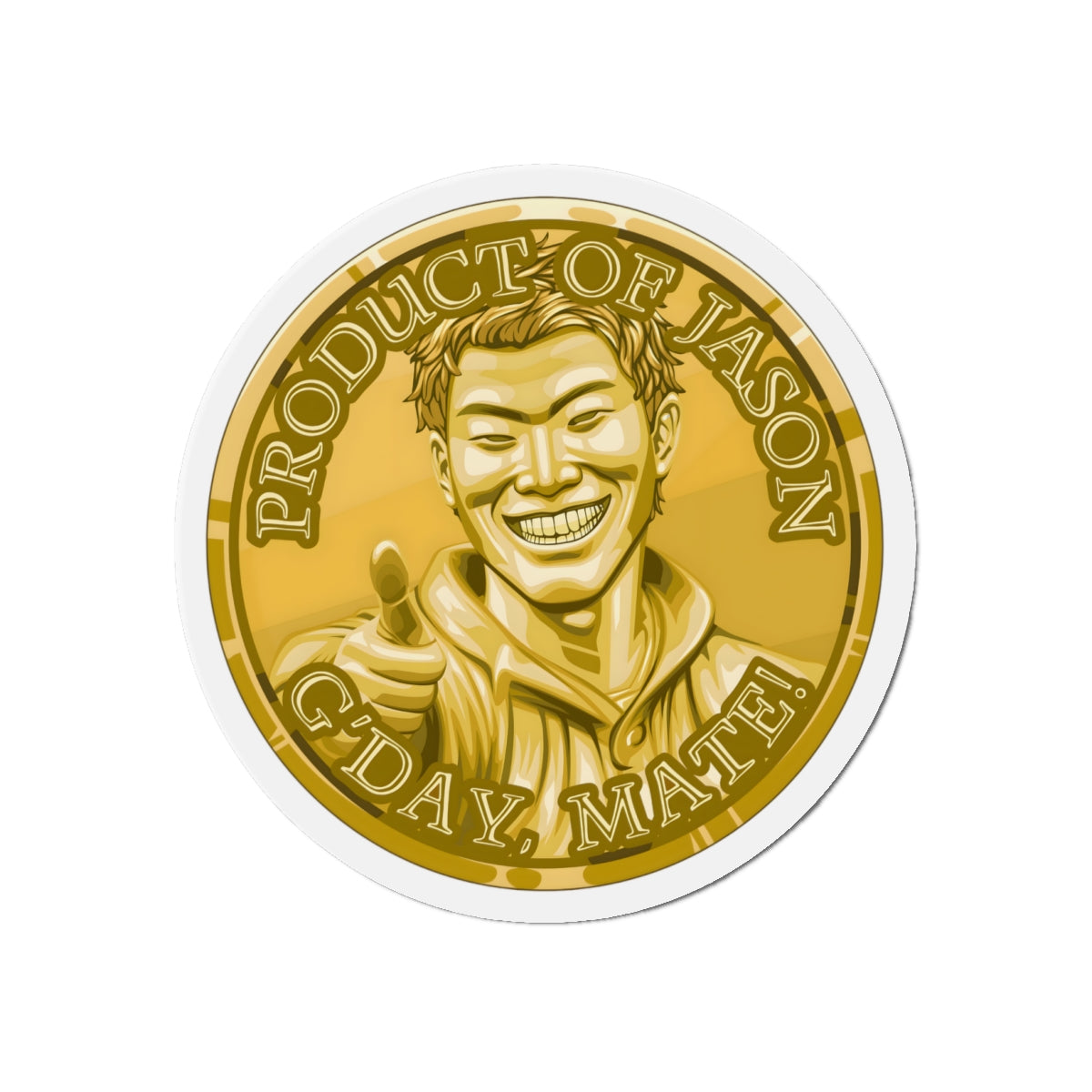 Gold Spirit Coin Magnet of He Who Fights With Monsters Jason Asano Gold Coin Magnet G'day Mate Product of Jason Magnet Gold Ranker Magnet