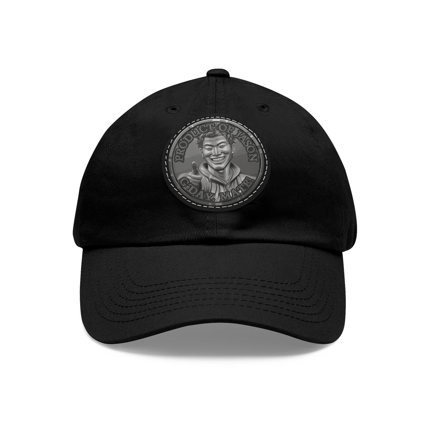 Iron Spirit Coin Leather Patch Hat of He Who Fights With Monsters Jason Asano Iron Coin Hat G'day Mate Product of Jason Ha ts