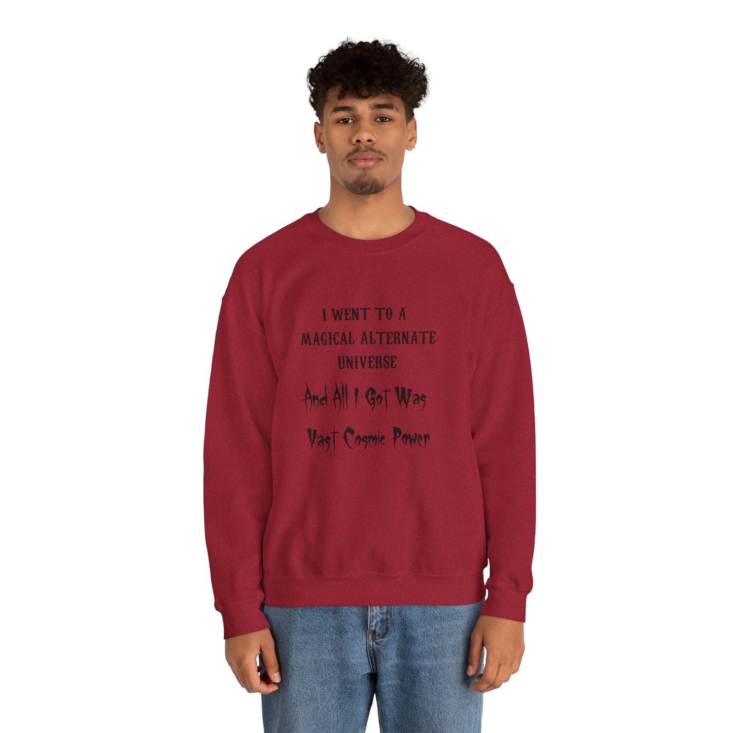 HWFWM Magical Alternate Universe Crewneck Sweatshirt - Vast Cosmic Power Design