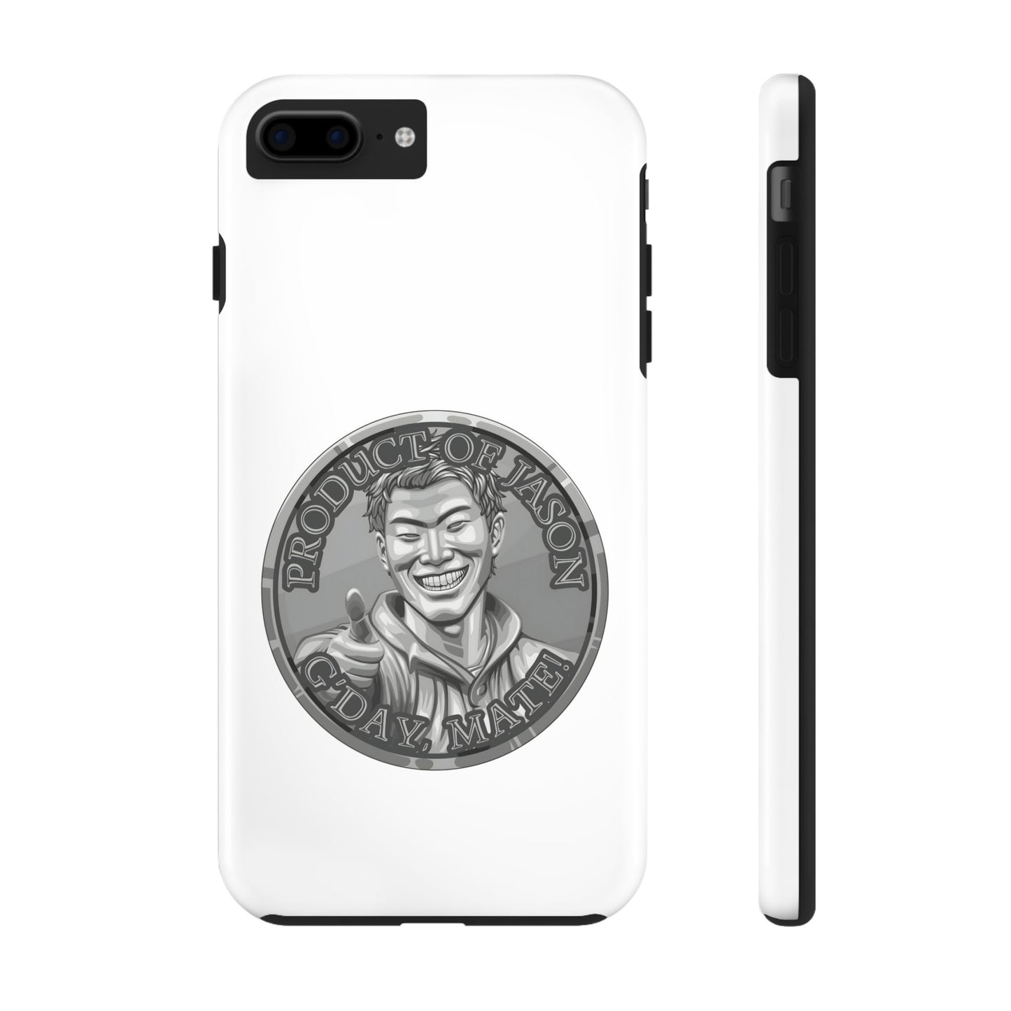 iPhone and Samsung Silver Spirit Coin Tough Phone Case - Durable Protection