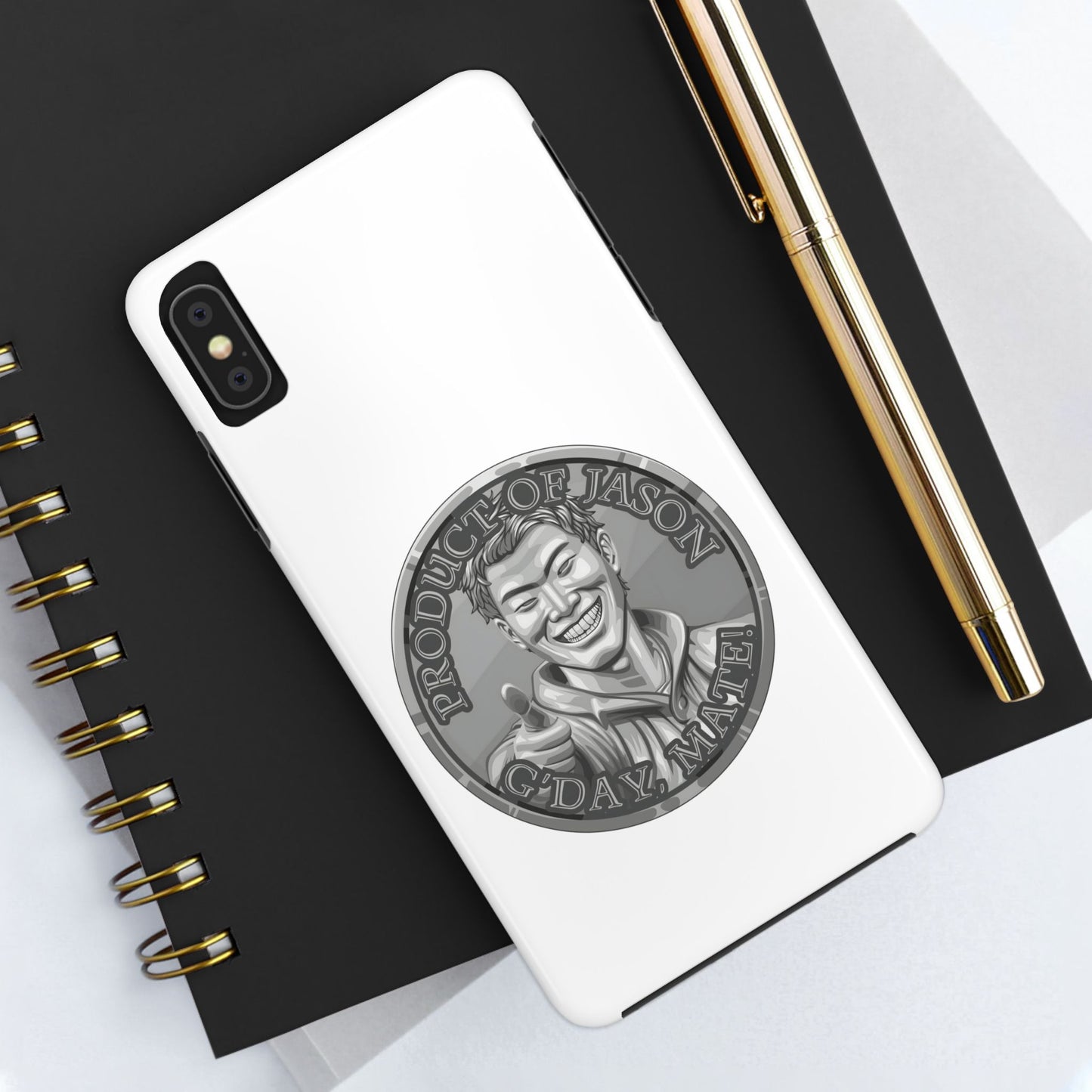 iPhone and Samsung Silver Spirit Coin Tough Phone Case - Durable Protection