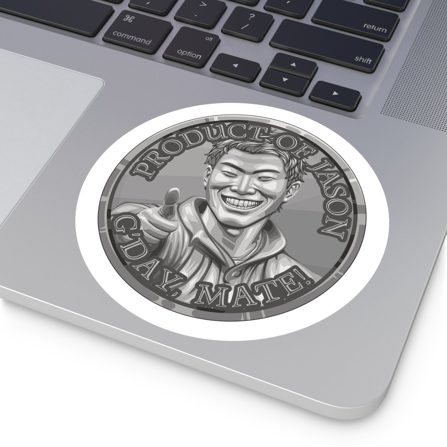 (Indoor/Outdoor) Product of Jason, G'day Mate Silver Rank Spirit Coin Sticker HWFWM Fan Merch Fan Designed Spirit Coin Stickere He Who Fights with Monsters