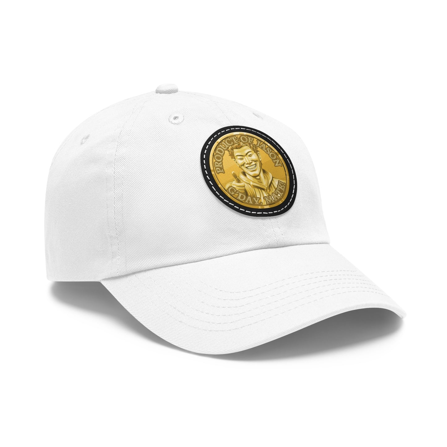 Gold Spirit Coin Leather Patch Hat of He Who Fights With Monsters Jason Asano Gold Coin Hat G'day Mate Product of Jason Ha ts