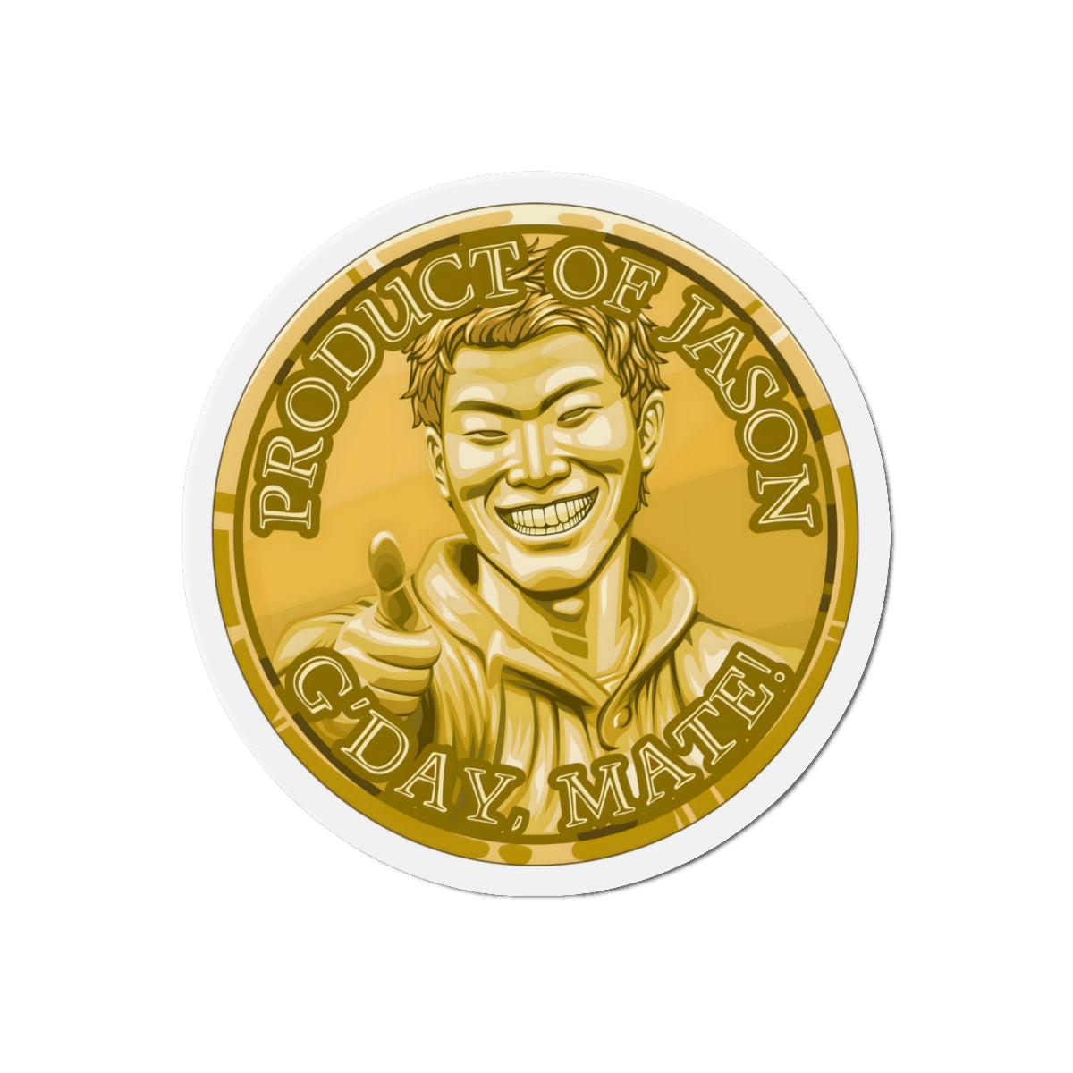 Gold Spirit Coin Magnet of He Who Fights With Monsters Jason Asano Gold Coin Magnet G'day Mate Product of Jason Magnet Gold Ranker Magnet