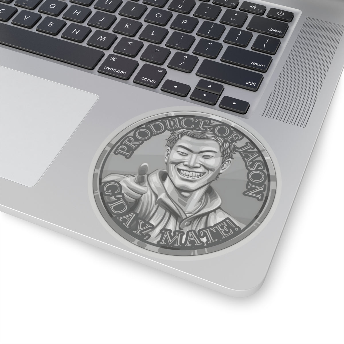 (Indoor) Silver Spirit Coin Sticker of He Who Fights With Monsters Jason Asano Silver Coin Sticker G'day Mate Product of Jason Sticker