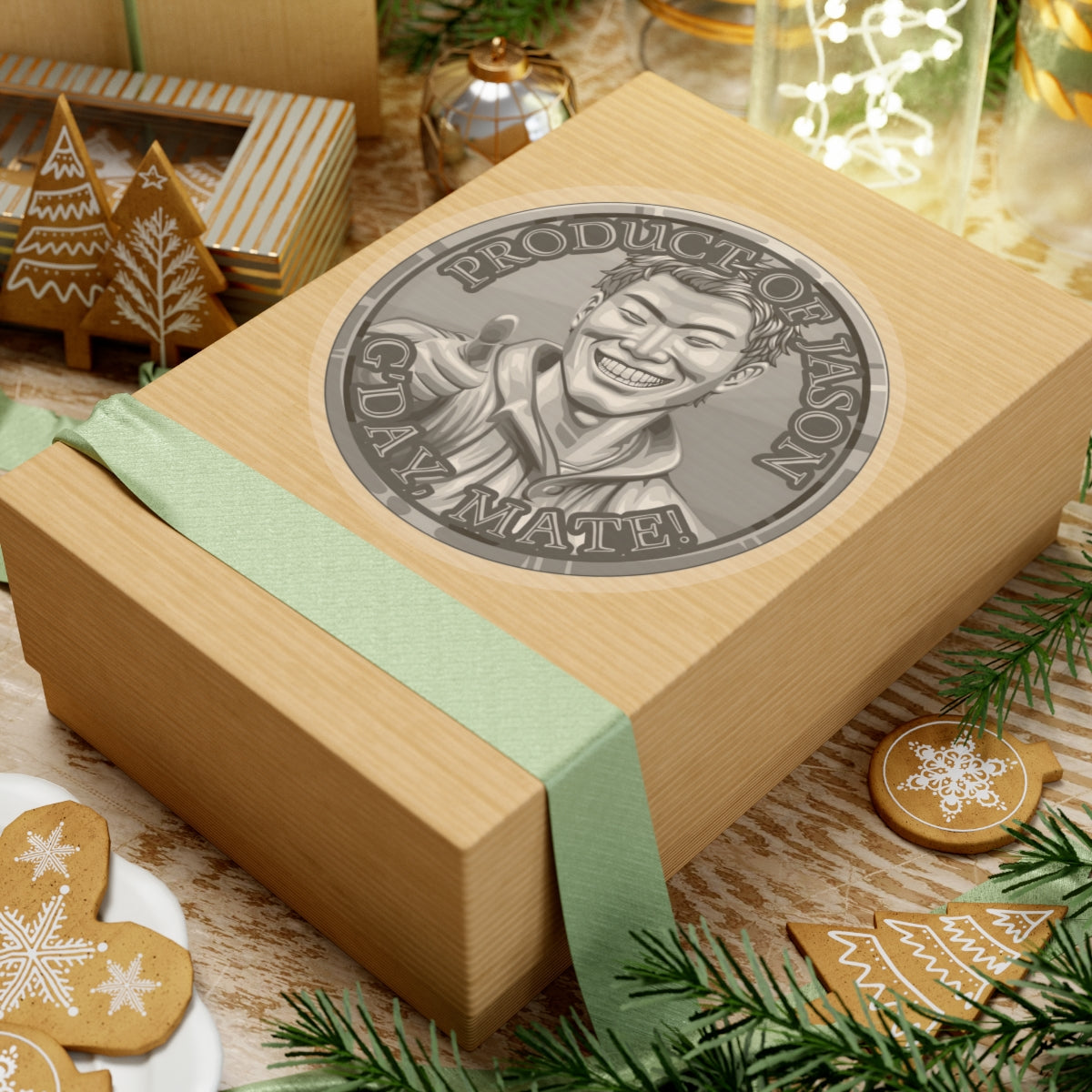 (Indoor) Silver Spirit Coin Sticker of He Who Fights With Monsters Jason Asano Silver Coin Sticker G'day Mate Product of Jason Sticker