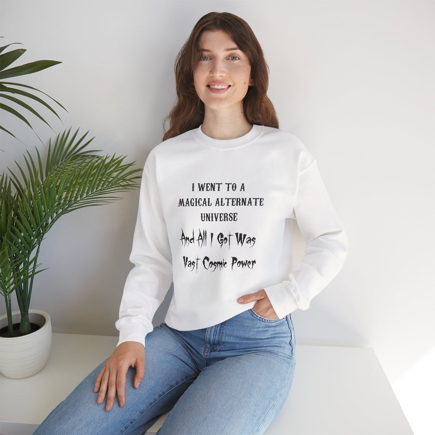 HWFWM Magical Alternate Universe Crewneck Sweatshirt - Vast Cosmic Power Design