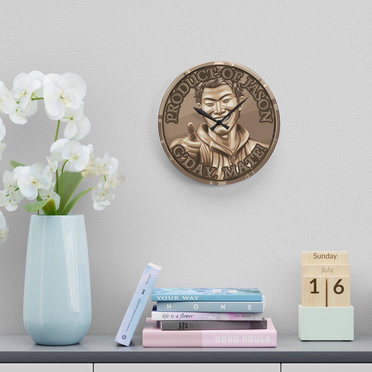 Bronze Spirit Coin Product of Jason Asano G'Day Mate Acrylic Wall Clock