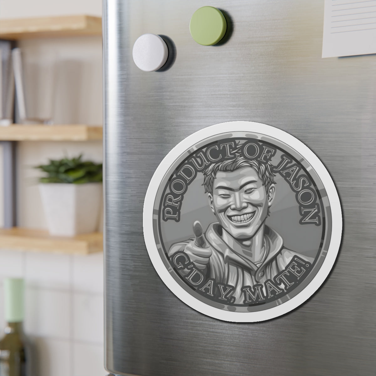 Silver Spirit Coin Magnet of He Who Fights With Monsters Jason Asano Silver Magnet G'day Mate Product of Jason Magnet Silver Ranker Magnet