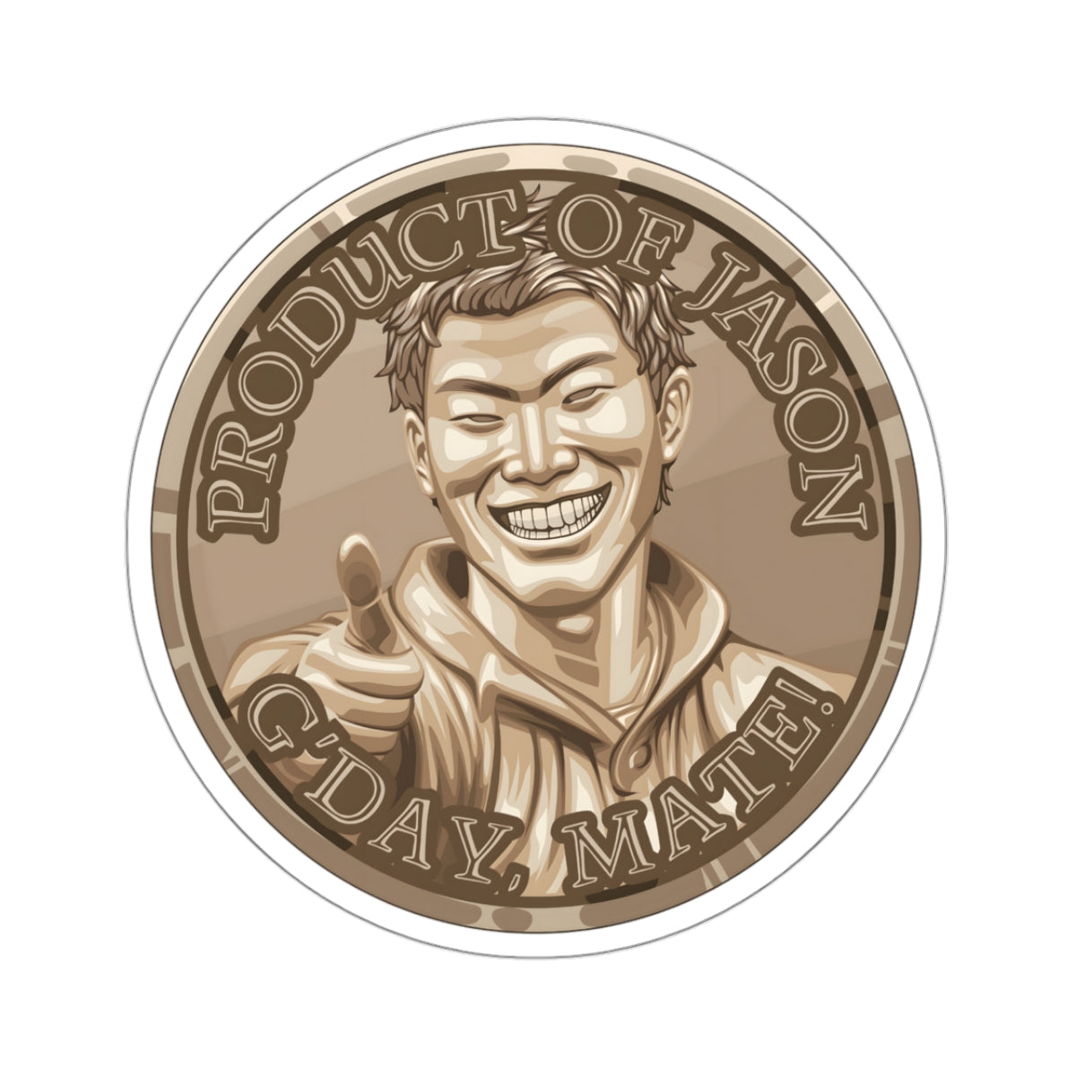 (Indoor) Bronze Spirit Coin Sticker of He Who Fights With Monsters Jason Asano Bronze Coin Sticker G'day Mate Product of Jason Sticker Bronze Rank