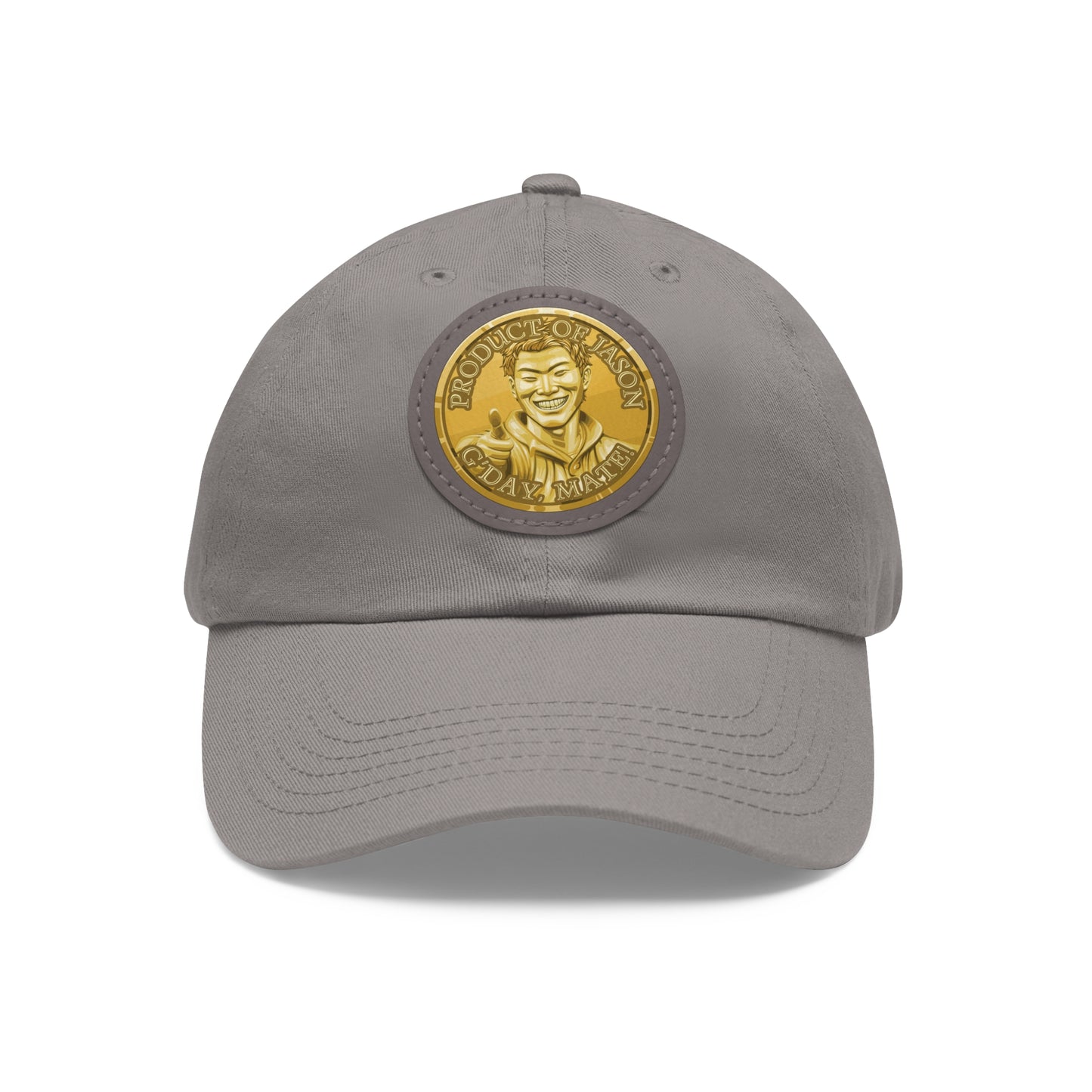 Gold Spirit Coin Leather Patch Hat of He Who Fights With Monsters Jason Asano Gold Coin Hat G'day Mate Product of Jason Ha ts