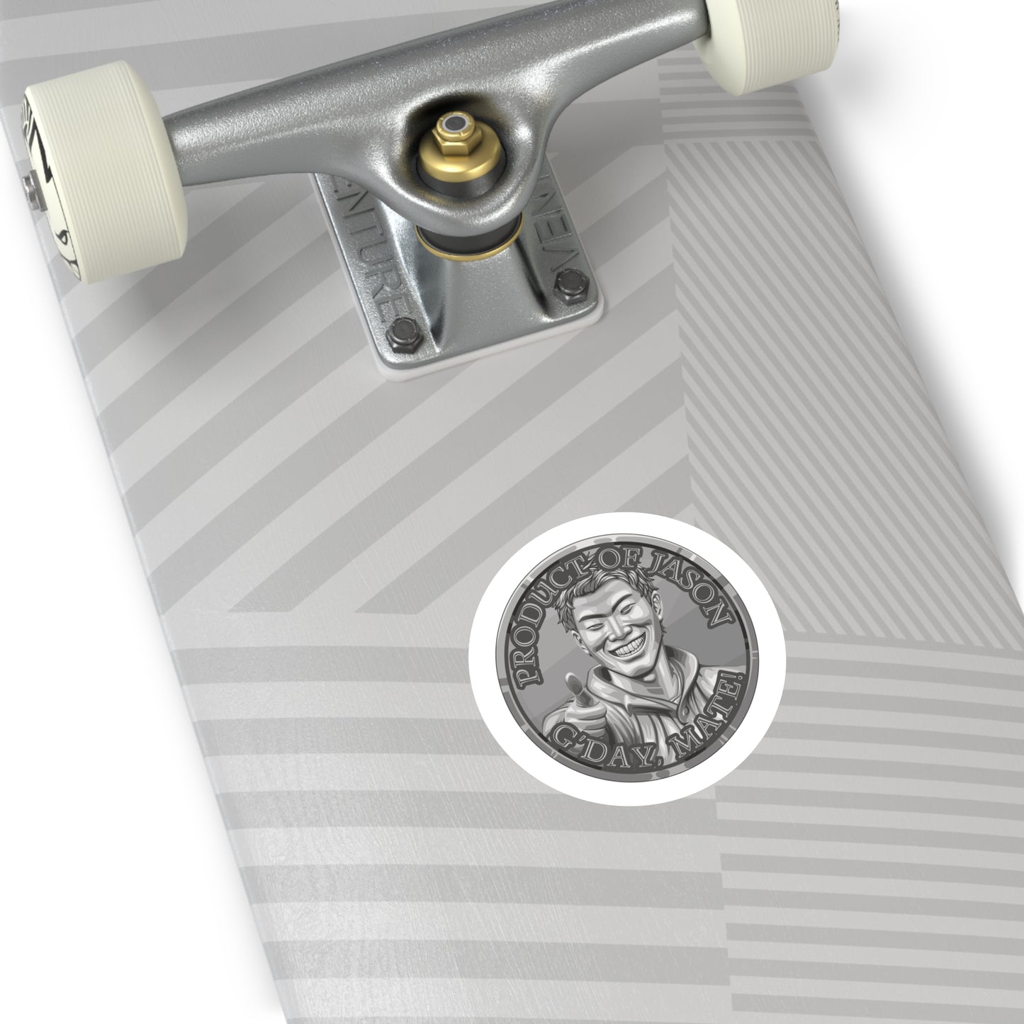(Indoor/Outdoor) Product of Jason, G'day Mate Silver Rank Spirit Coin Sticker HWFWM Fan Merch Fan Designed Spirit Coin Stickere He Who Fights with Monsters