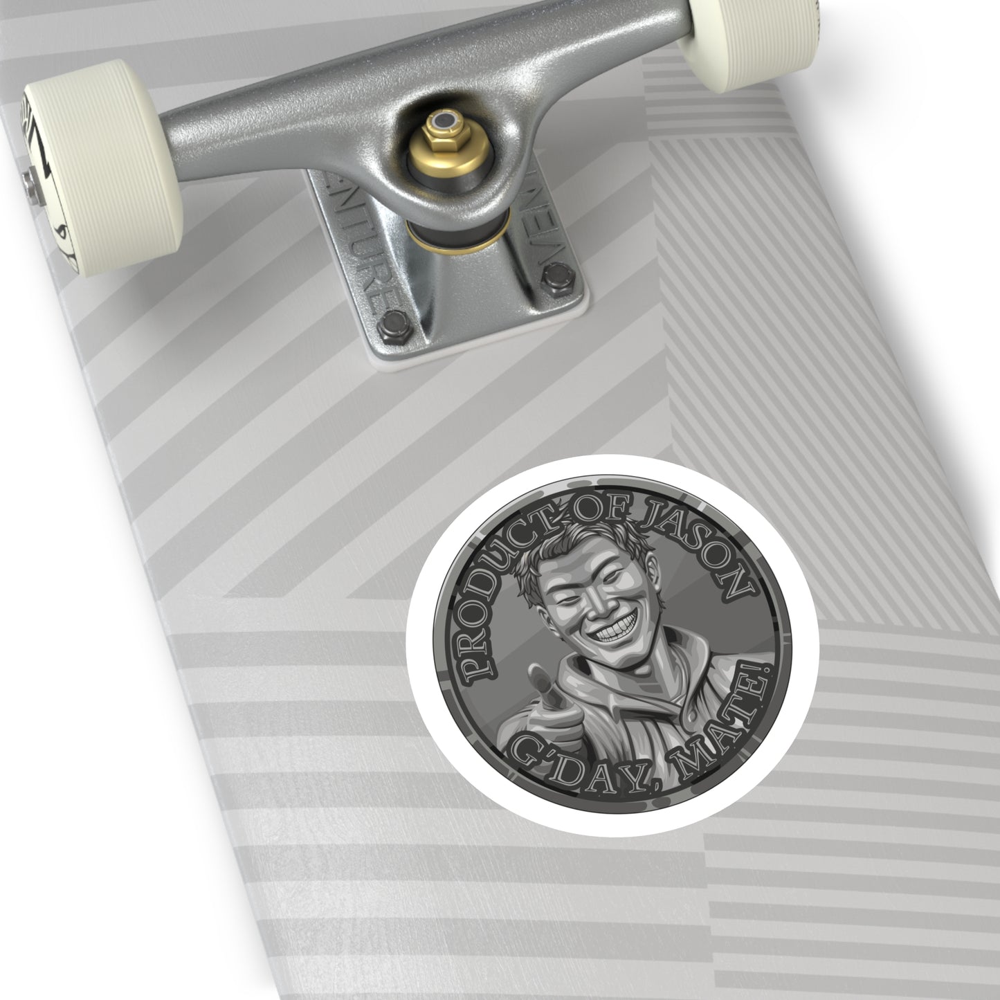 (Indoor/Outdoor) Product of Jason, G'day Mate Iron Rank Spirit Coin Sticker HWFWM Fan Merch Fan Designed Spirit Coin Stickere He Who Fights with Monsters