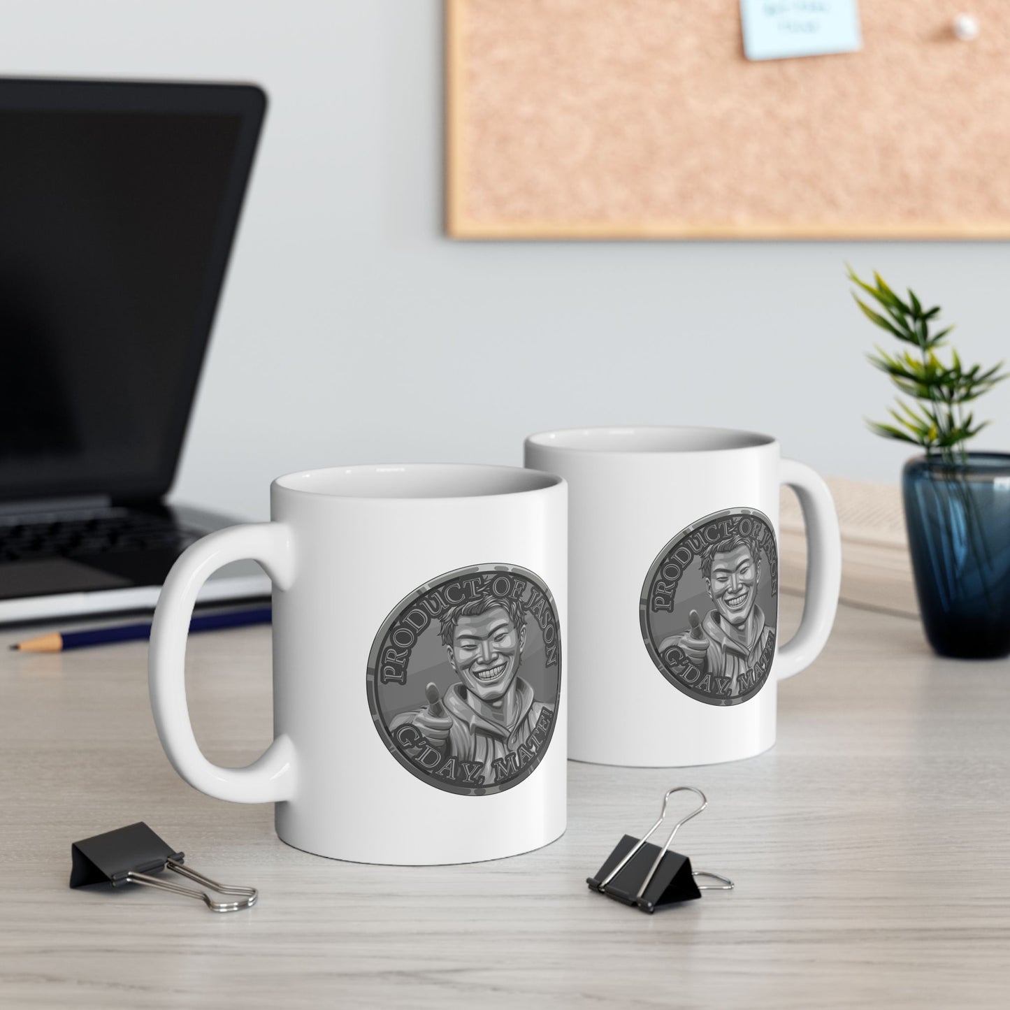 Iron Spirit Coin Coffee Mug of He Who Fights With Monsters Jason Asano Iron Coin Coffee Mug G'day Mate Product of Jason Coffee Mug