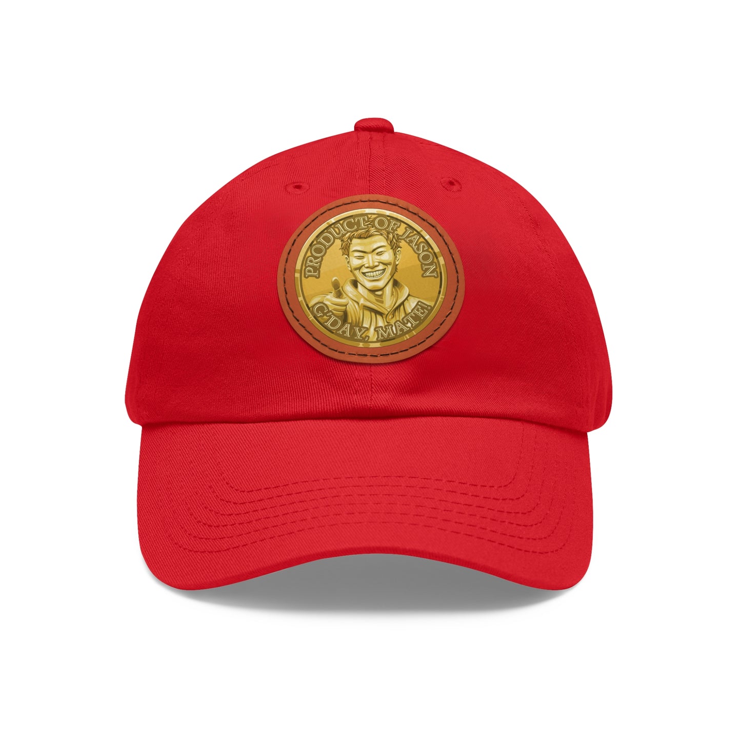 Gold Spirit Coin Leather Patch Hat of He Who Fights With Monsters Jason Asano Gold Coin Hat G'day Mate Product of Jason Ha ts