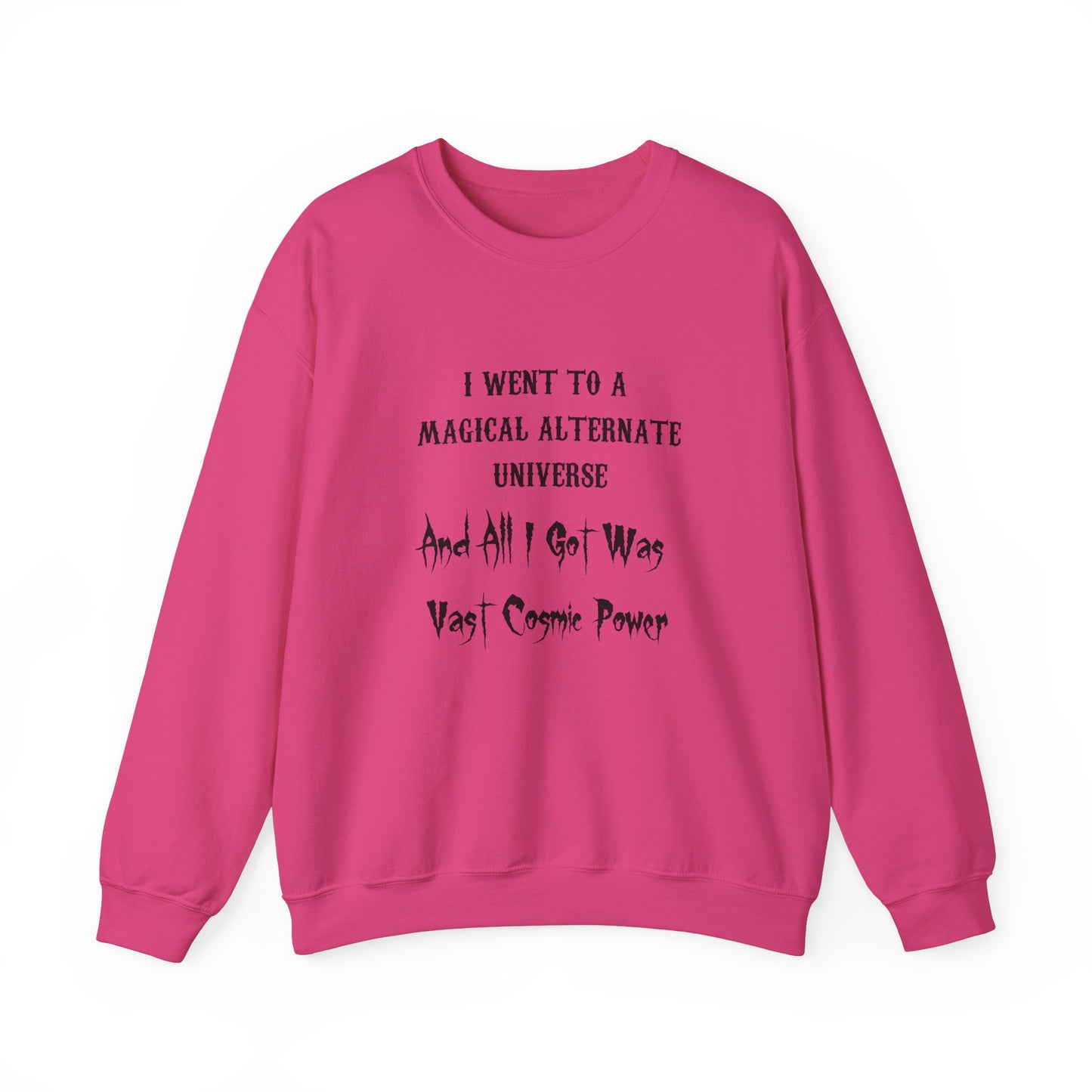 Heliconia HWFWM Magical Alternate Universe Crewneck Sweatshirt - Vast Cosmic Power Design