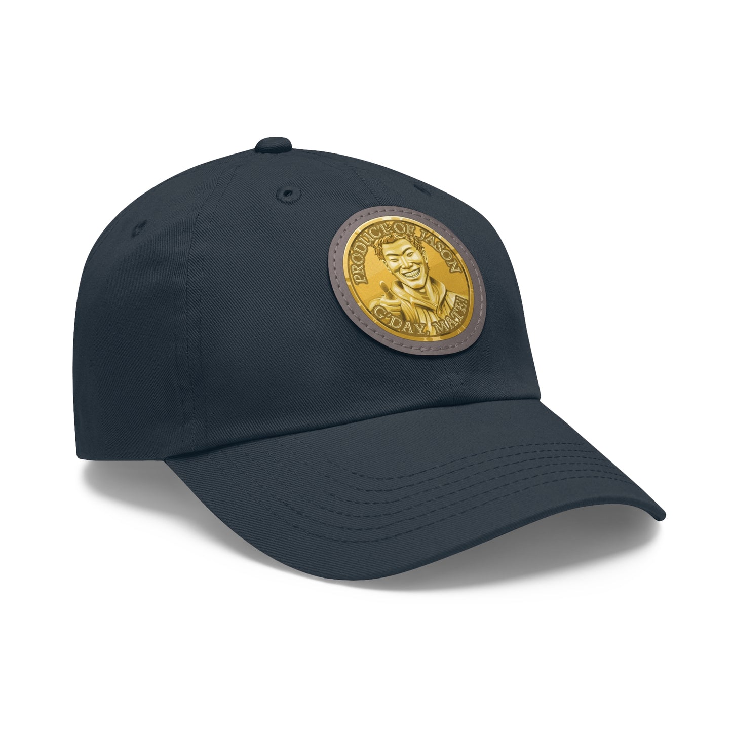Gold Spirit Coin Leather Patch Hat of He Who Fights With Monsters Jason Asano Gold Coin Hat G'day Mate Product of Jason Ha ts