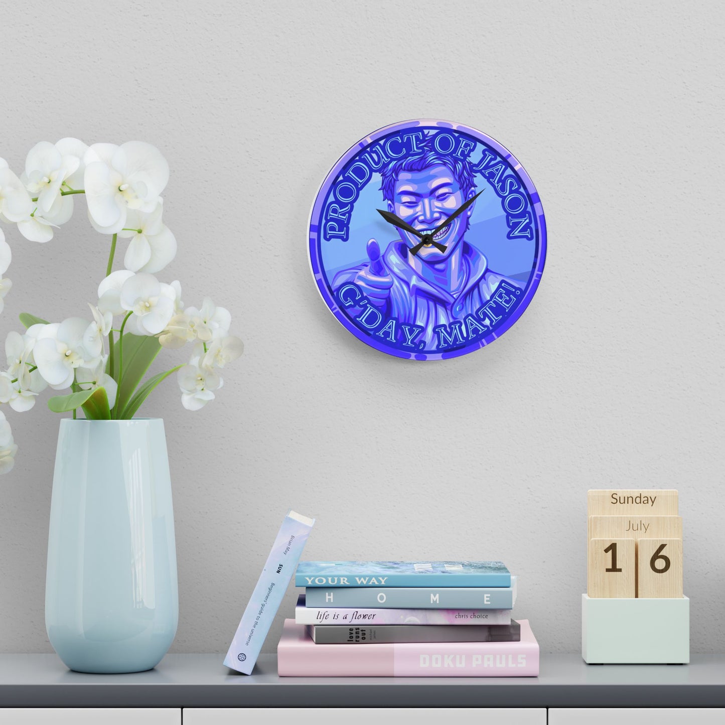 Diamond Spirit Coin Product of Jason Asano G'Day Mate Acrylic Wall Clock