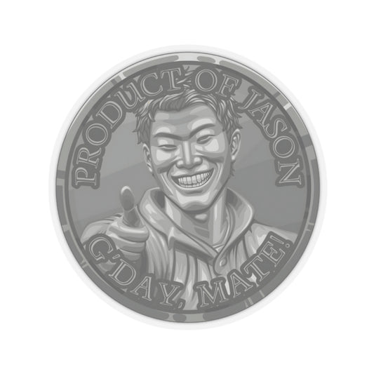 (Indoor) Iron Spirit Coin Sticker of He Who Fights With Monsters Jason Asano Iron Coin Sticker G'day Mate Product of Jason Sticker Iron Rank Sticker