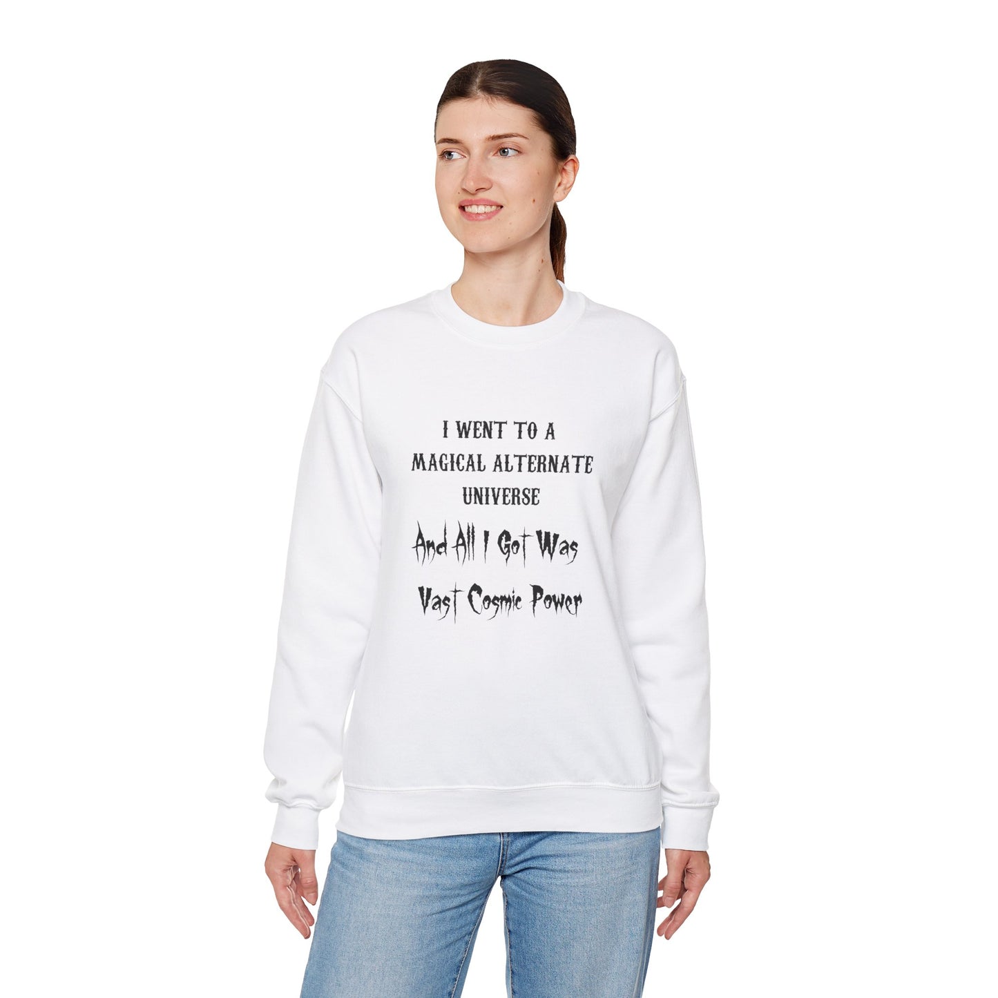 HWFWM Magical Alternate Universe Crewneck Sweatshirt - Vast Cosmic Power Design