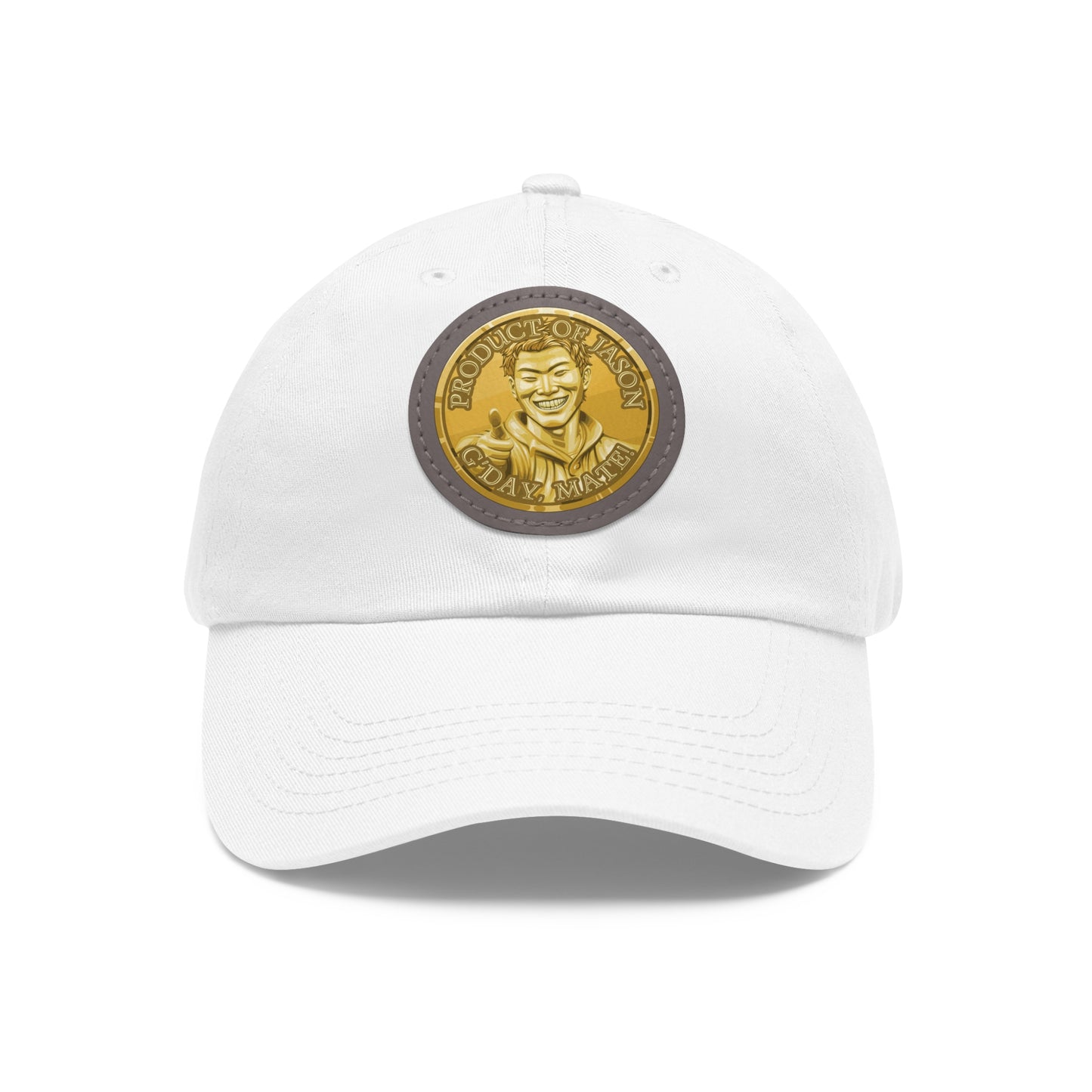 Gold Spirit Coin Leather Patch Hat of He Who Fights With Monsters Jason Asano Gold Coin Hat G'day Mate Product of Jason Ha ts